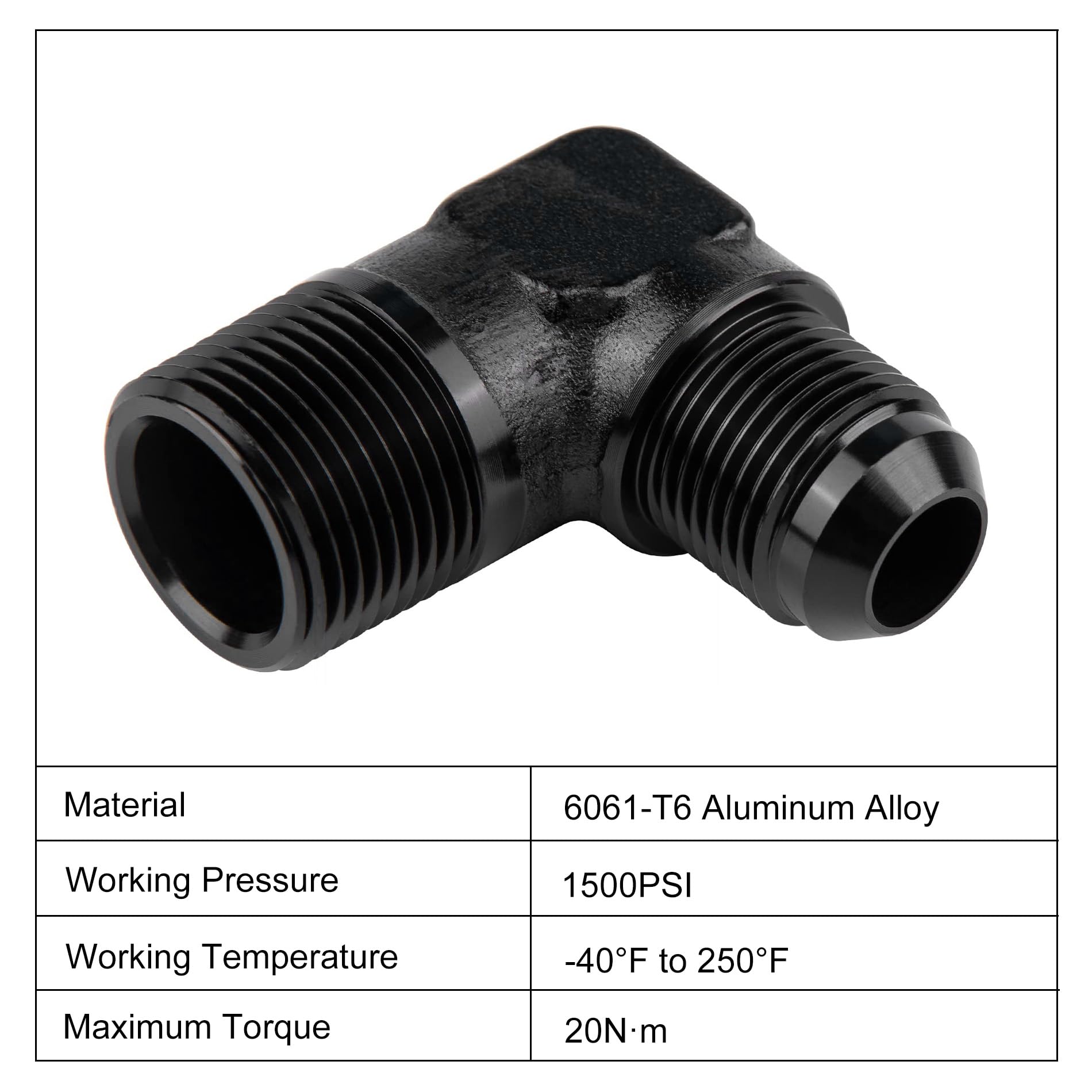 Evil Energy 10An To 3/4'' Npt Male 90 Degree Fitting Adapter Aluminum
