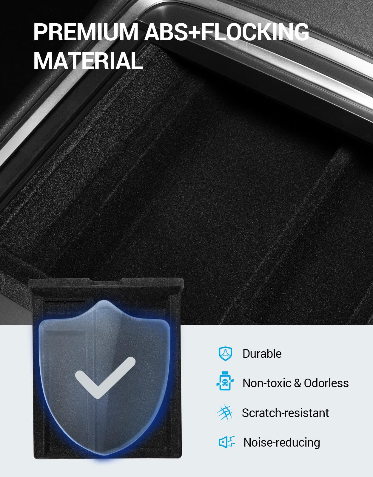 Motrobe 5Pcs Tesla Model Y Center Console Organizer Tray Under Seat Storage Box Cup Holder Insert Hidden Armrest Storage Box [Se