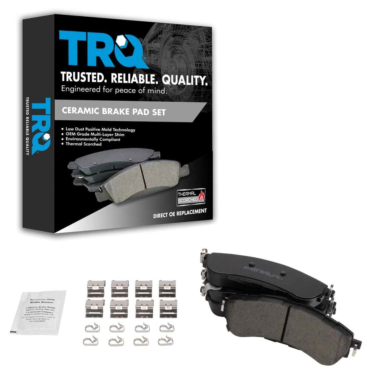 TRQ Rear Brake Pads Ceramic Compatible with 2019-2021 Ford Ranger