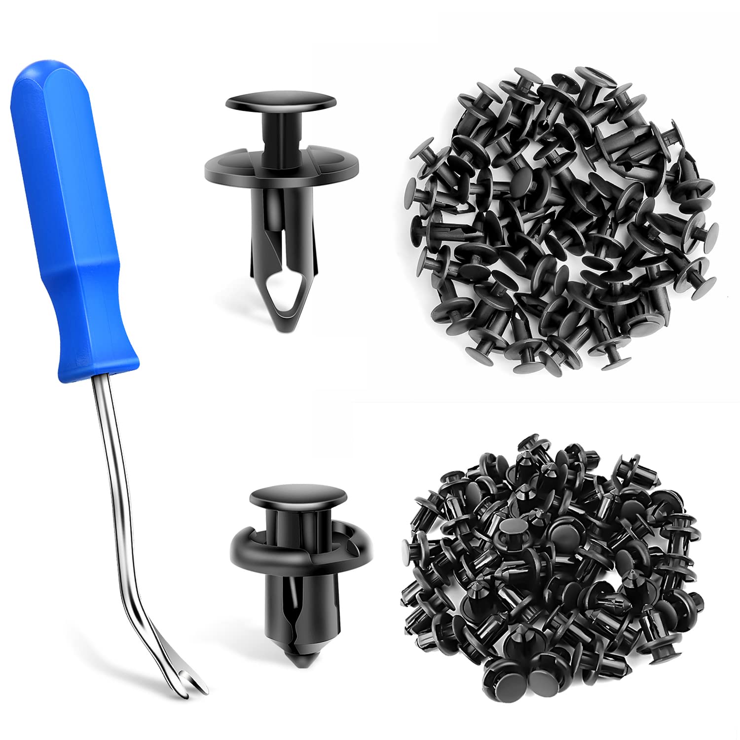 Gooacc 150 Pcs Push Type Bumper Fasteners Rivet Clips Universal Auto Clips & Fastener For Bumper Fender Clips Replacement Fasten