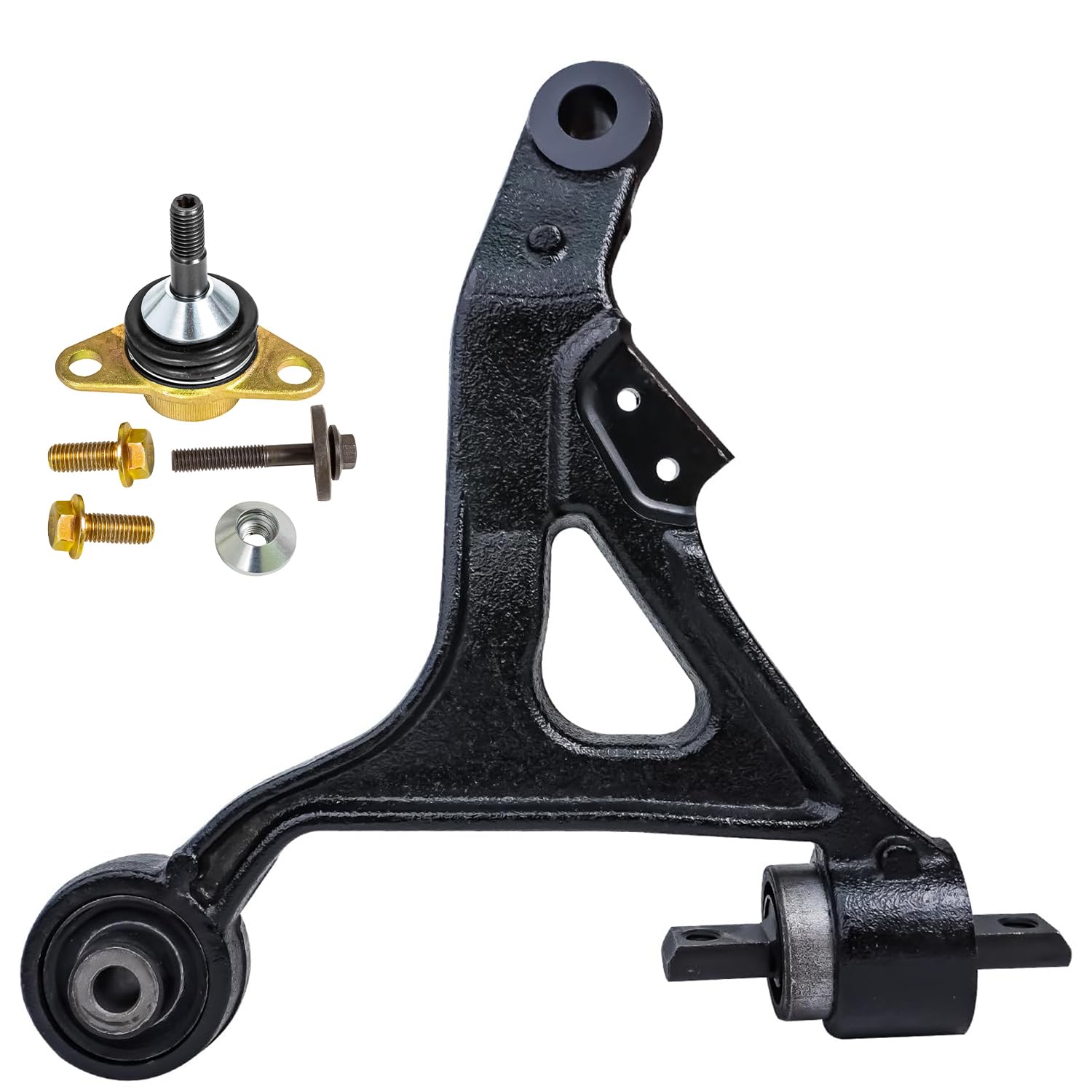 Detroit Axle - FWD Front Left Control Arm Kit for 2007 Volvo S60 [2.4L 2.5L], Driver Side Lower Control Arm Assembly Lower Ball 