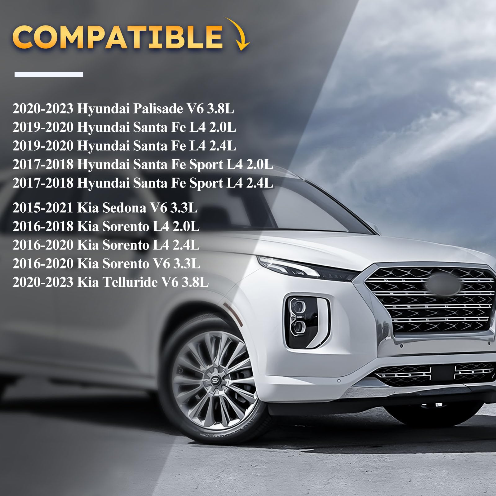 CA11943 Engine Air Filter for 2017-2020 HYUNDAI Santa Fe,2020-2023 HYUNDAI Palisade/2015-2021 KIA Sedona,2016-2020 KIA Sorento,2