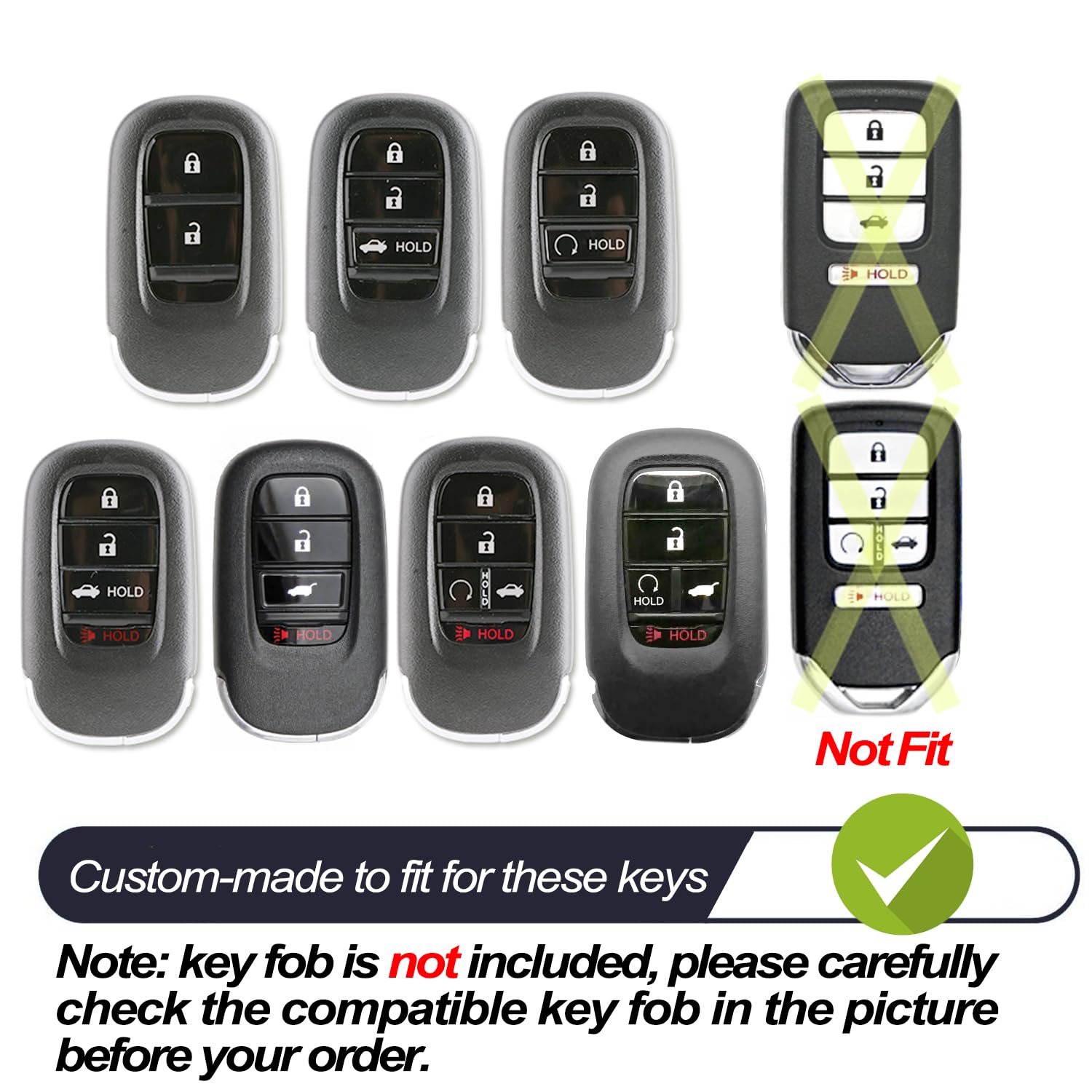 MECHCOS Compatible with 2024 2023 2022 Honda Civic CR-V Accord HR-V Pilot Purple TPU Key Fob Cover Case Remote Holder Skin Protector Keyless Entry Sleeve Accessories