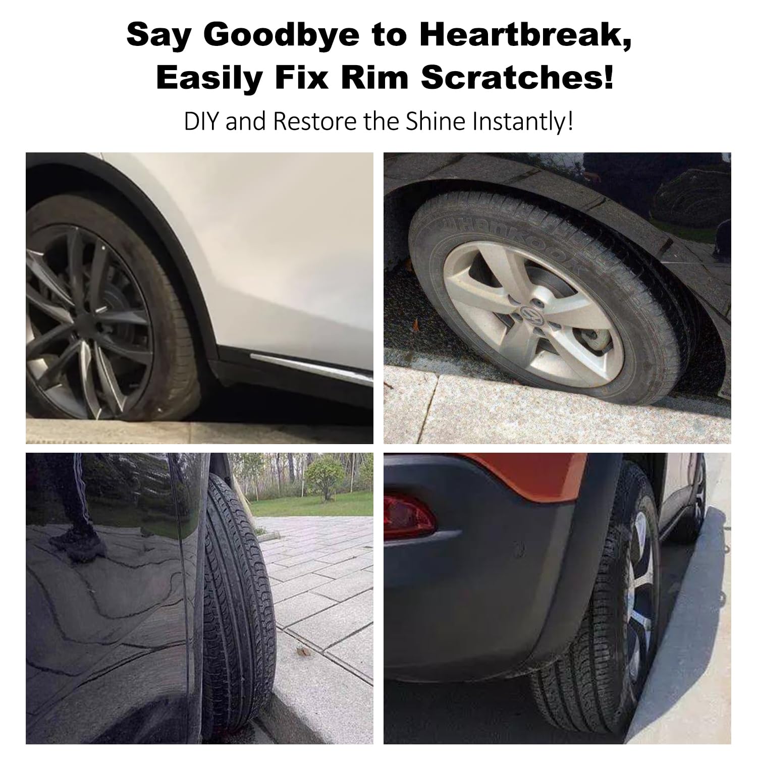 Ouzorp Car Wheel Scratch Repair Rim Touch Up Paint Rim Scratch Repair Pen Quick And Easy Wheel(Black