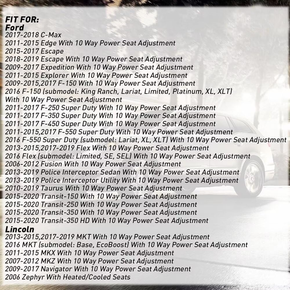 Larlansz Black Electric Power Seat Adjustment Control Switch for Ford F150 F250 F350 Explorer Expedition 2006-2019, Lincoln MKX 2006-2019