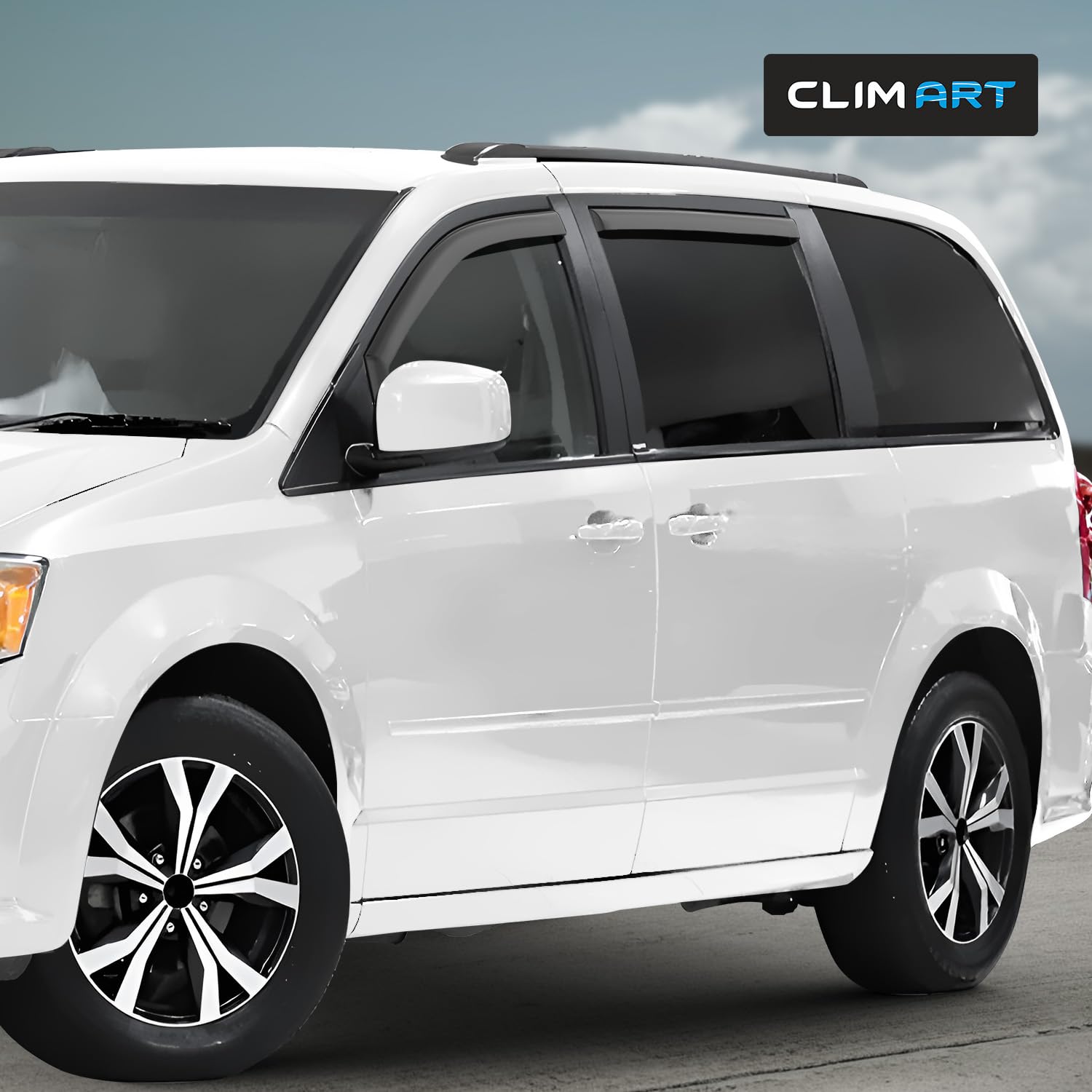 Clim Art In-Channel Incredibly Durable Rain Guards For Dodge Grand Caravan 2008-2020, Original Window Deflectors, Vent Window Vi