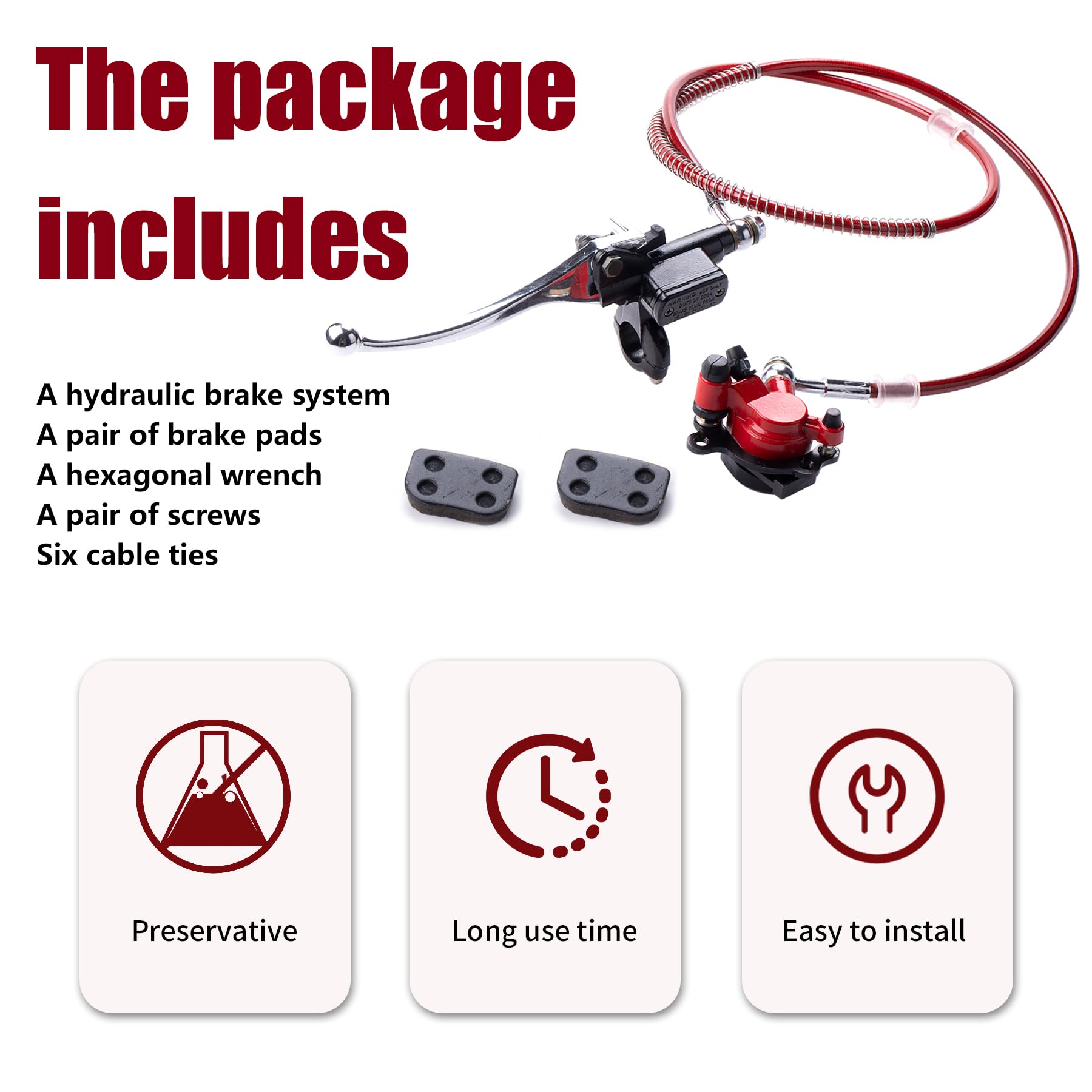 Ciom Upgraded Hydraulic Disc Brake Assembly Kit 7/8'' Handlebars 50 Inch Hose Compatible With Mini Bike Baja Doodlebug Db30 Mini