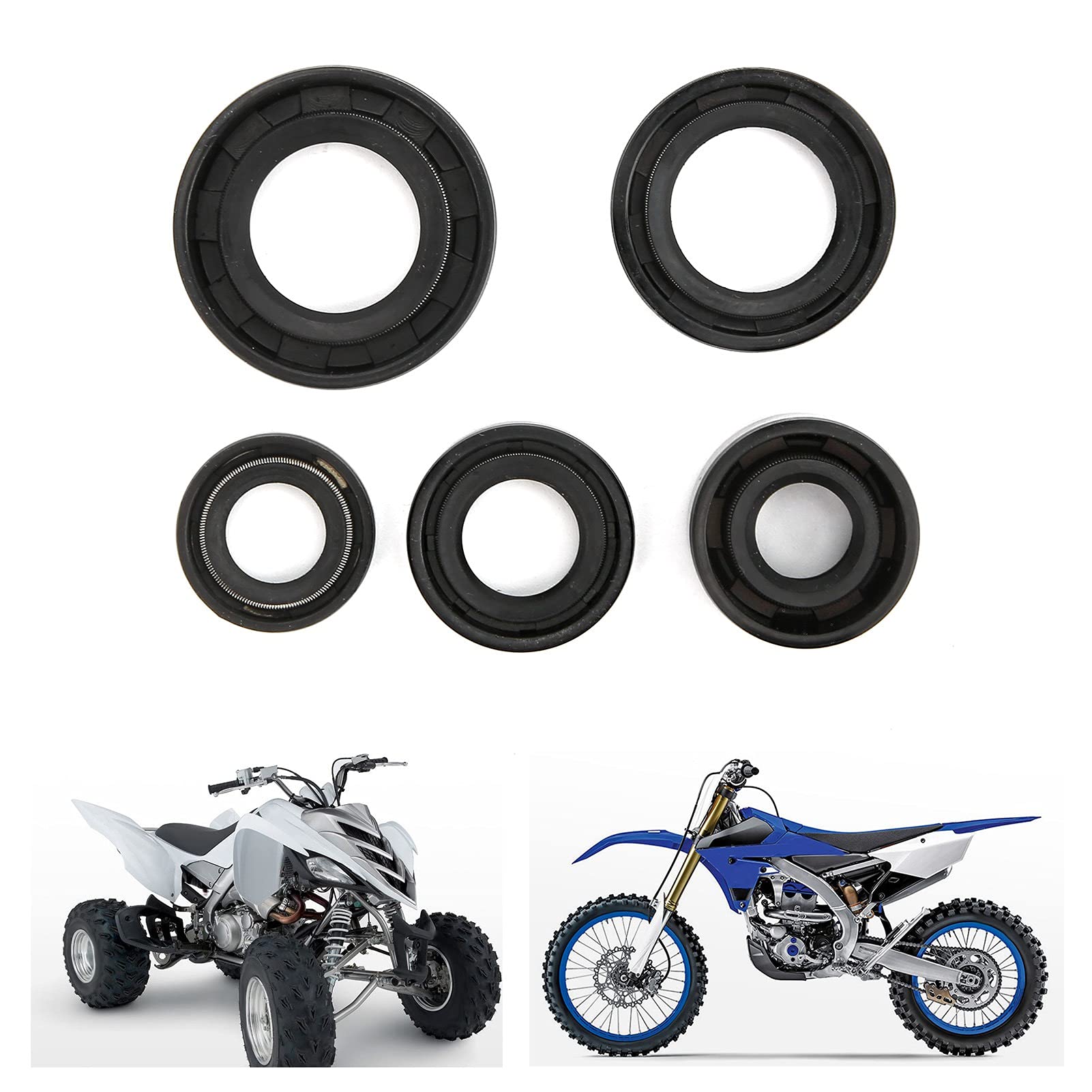 5Pcs Engine Oil Seals, Engine Oil Seal Set Kit Accessory For Pit Pro Trail Quad Dirt Bike Atv