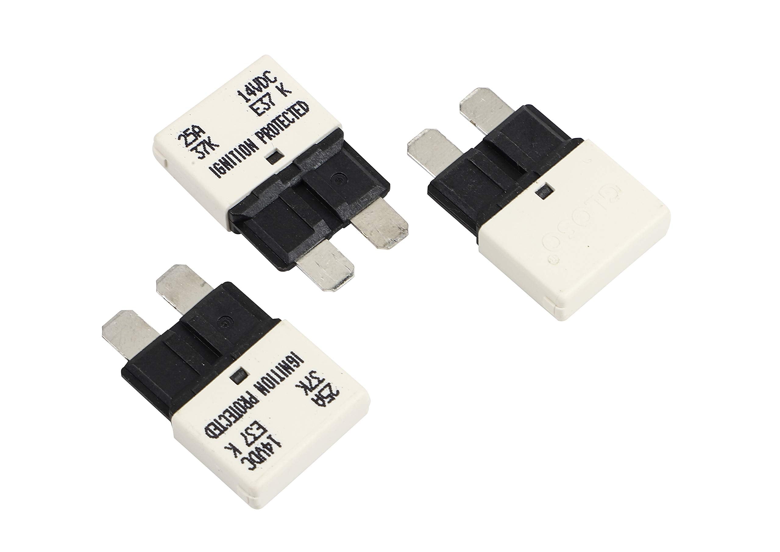 Gloso Circuit Breakers E37 Auto (T1) Reset Low Profile Atc/Ato - (25A - 3 Pack)