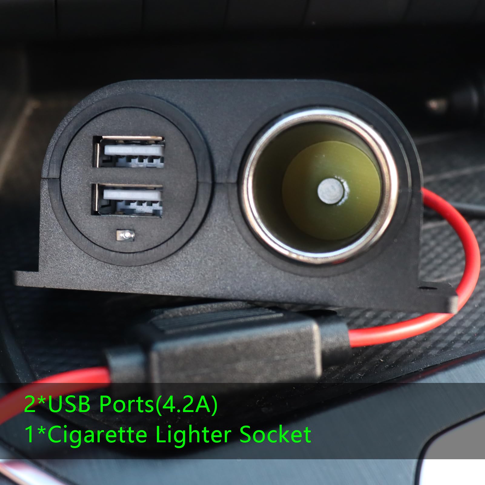 Dual Usb Outlet Cigarette Lighter Socket Splitter 12V 4.2A Car Charger Power Outlet Adapter Replacement With Blade Fuse For Rv B