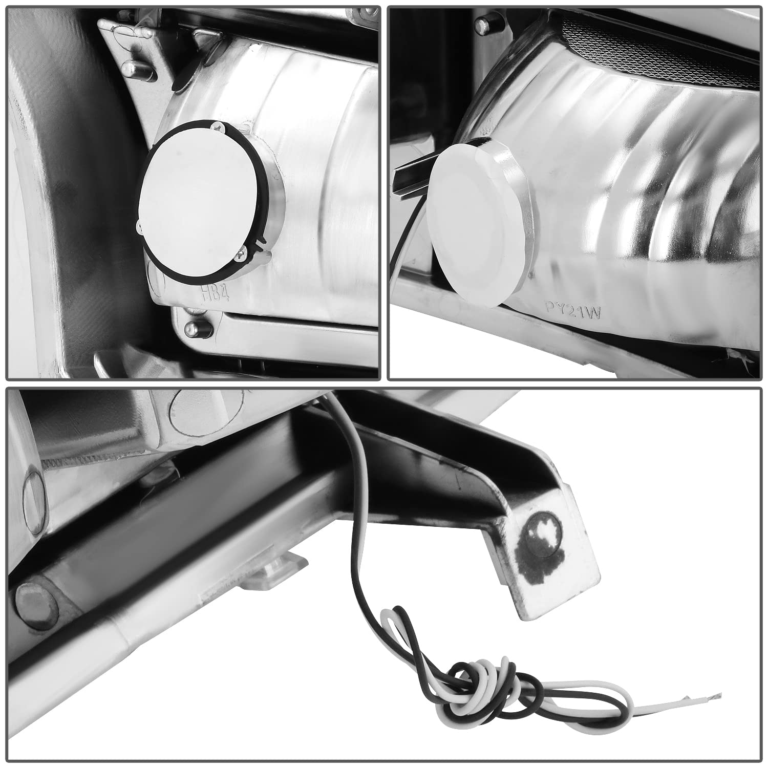 Dna Motoring Hl-Lb4-Csil03-Ch-Cl1 F-Led Drl Headlights Compatible With 03-06 Silverado Avalanche 1500 2500, Fit Models Without F