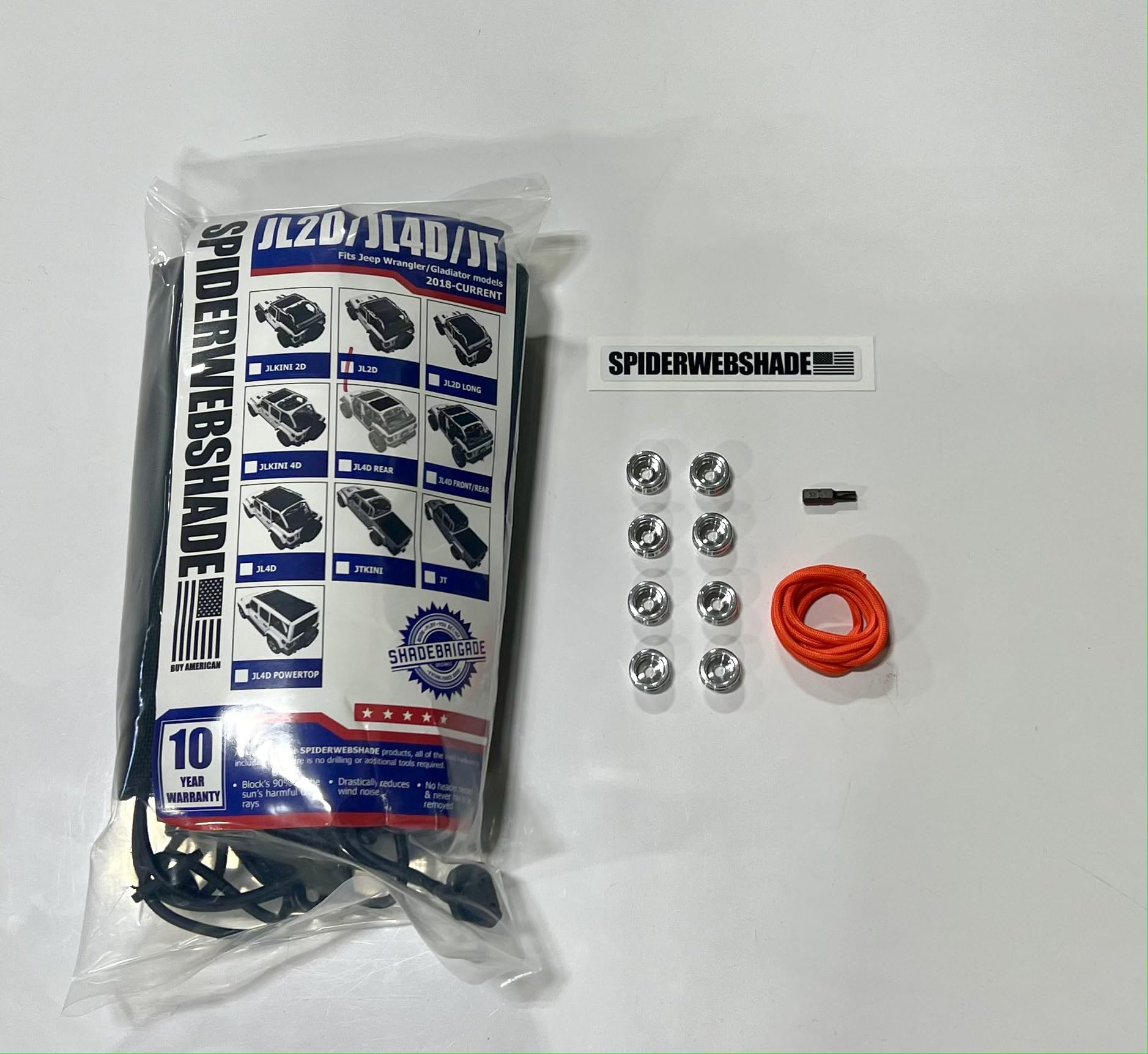 Spiderwebshade Mesh Sun Shade Top Compatible Jeep Wrangler Jl 2 Door 2018 Until Current All Trimsmade In The Usa Accessory In Gr