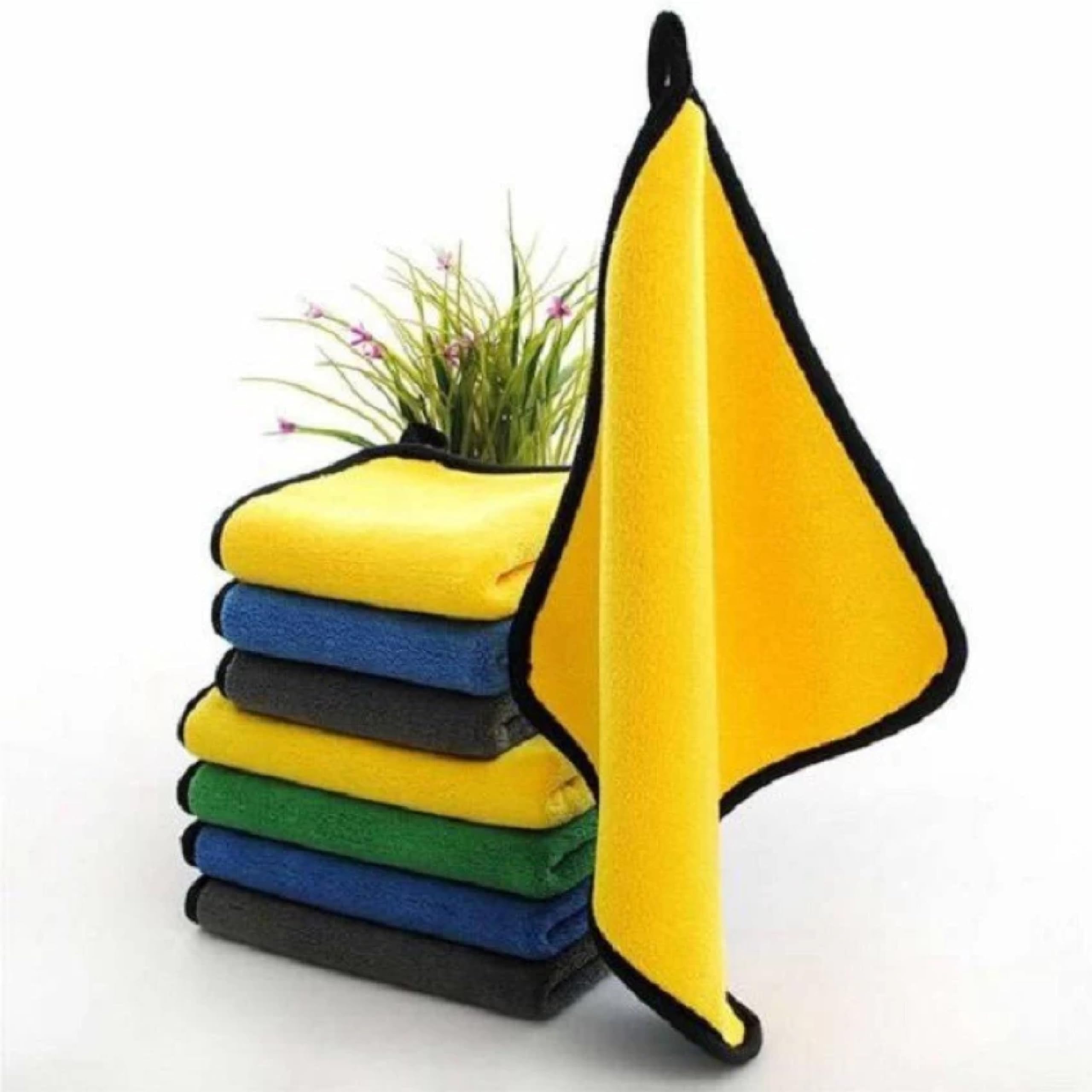 URBAN THREADS Microfiber Cleaning Cloth for Car and Detailing,Polishing, Kitchen, Furniture and Double Sided, 600 GSM  40 x 40c