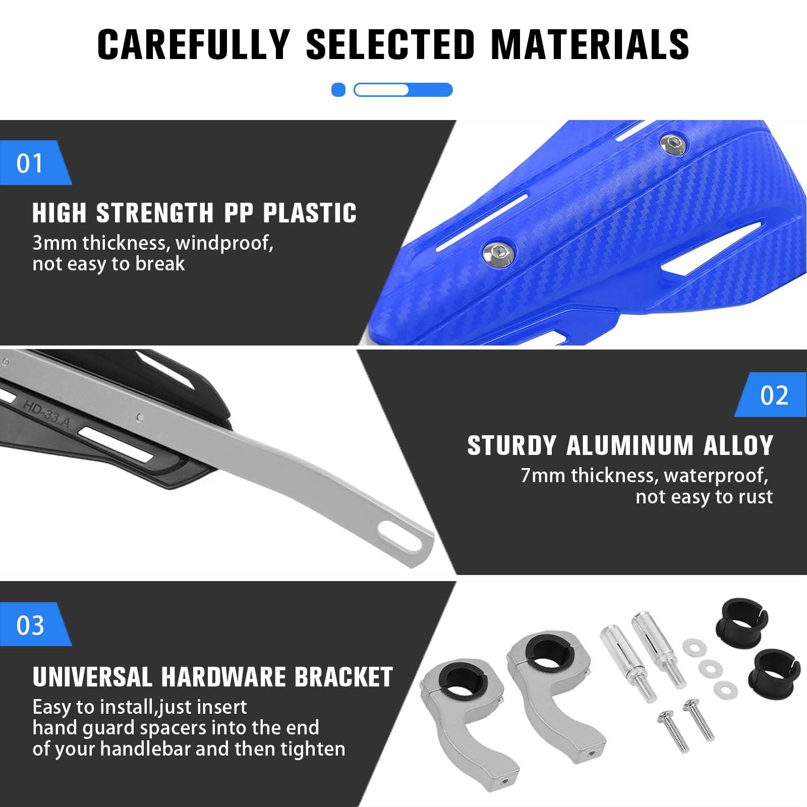 Chifun Handguard For 7/8' 22Mm And 1 1/8' 28Mm Motorcycle Handlebar Brake Lever Protection Hand Guard Cnc Aluminum Compatible With Atv Motorbike Motocross Supermoto Racing Dirt Pit Bike