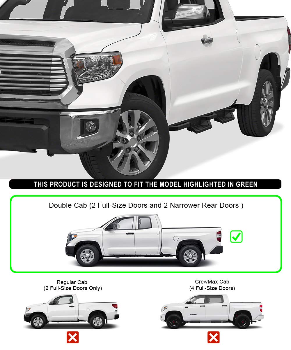 Aps Stainless Steel Pocket Steps Running Boards Side Bars Compatible With Toyota Tundra 2007-2021 Double Cab