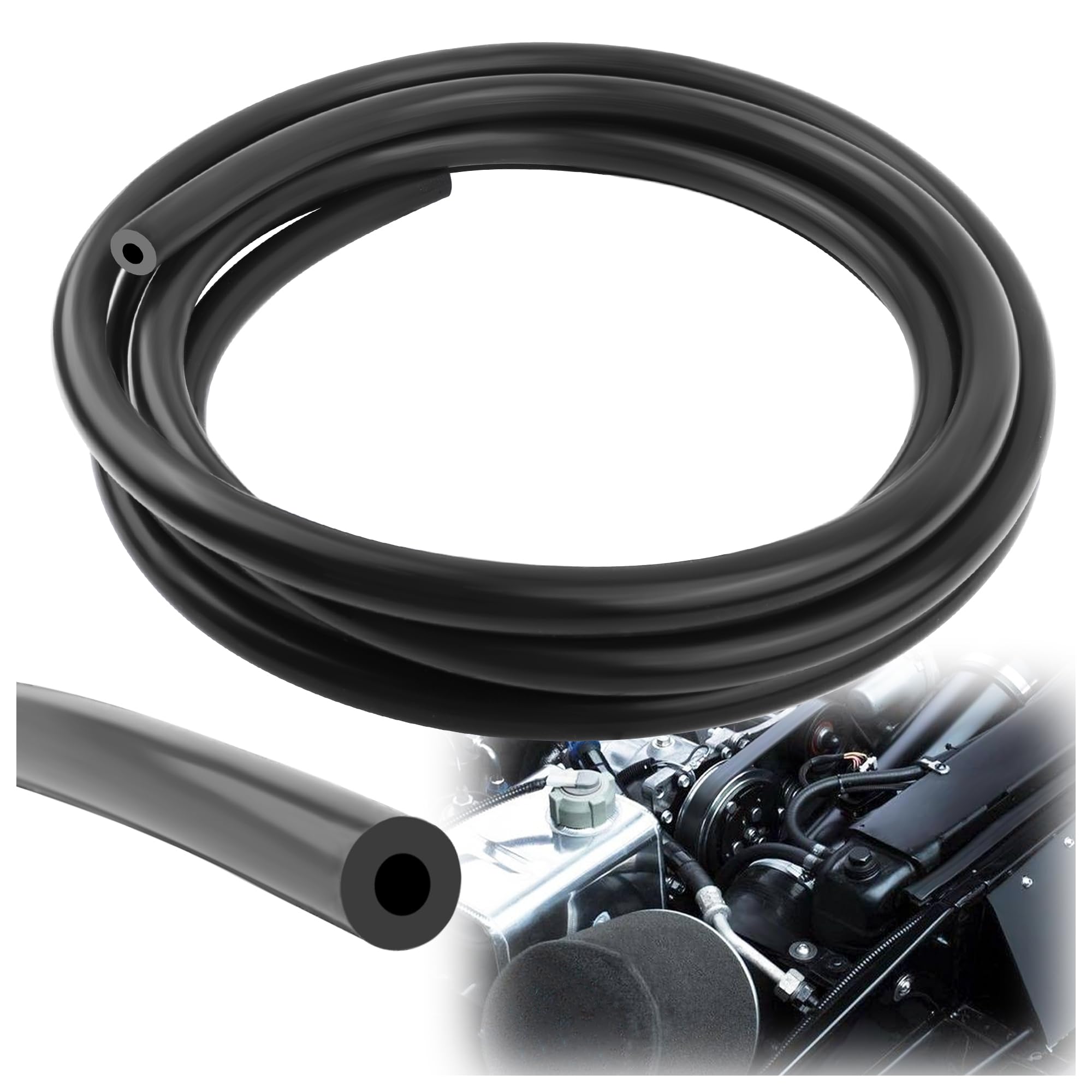 10Ft Vacuum Hose Automotive,ID 1/4 Inch (6mm) Silicone Vacuum Hose for Transporting Air and Water,Universal Vacuum Lines Automot