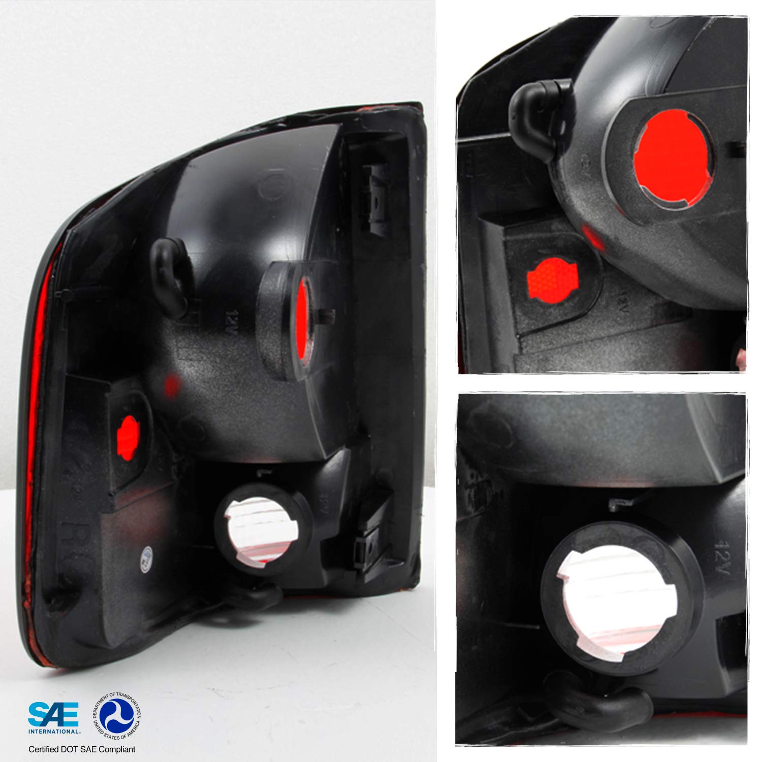 Akkon - For Chevy S10 Pickup S-15 Somona Izusu Hombre Red Clear Tail Lights Brake Lamps Replacement Left + Right