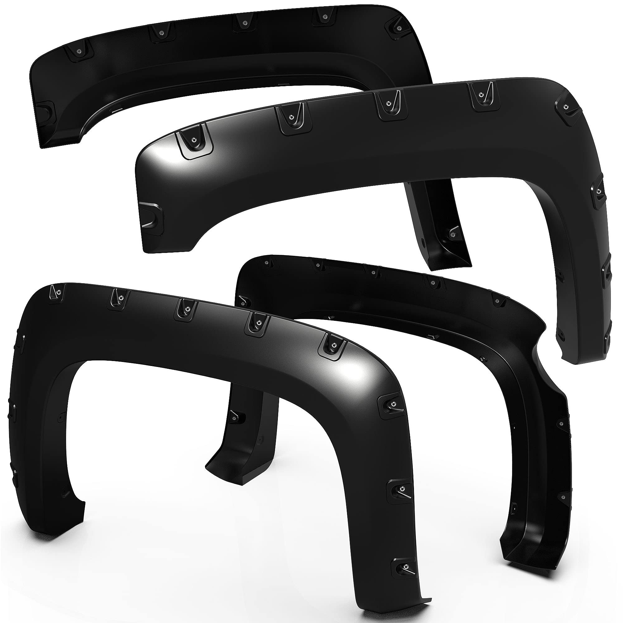 Tyger Auto Fender Flares Compatible With 2007-2013 Chevy Silverado 1500 2500 3500Hd (Not Fit 2007 Classic) 5.8' Bed, Smooth Text