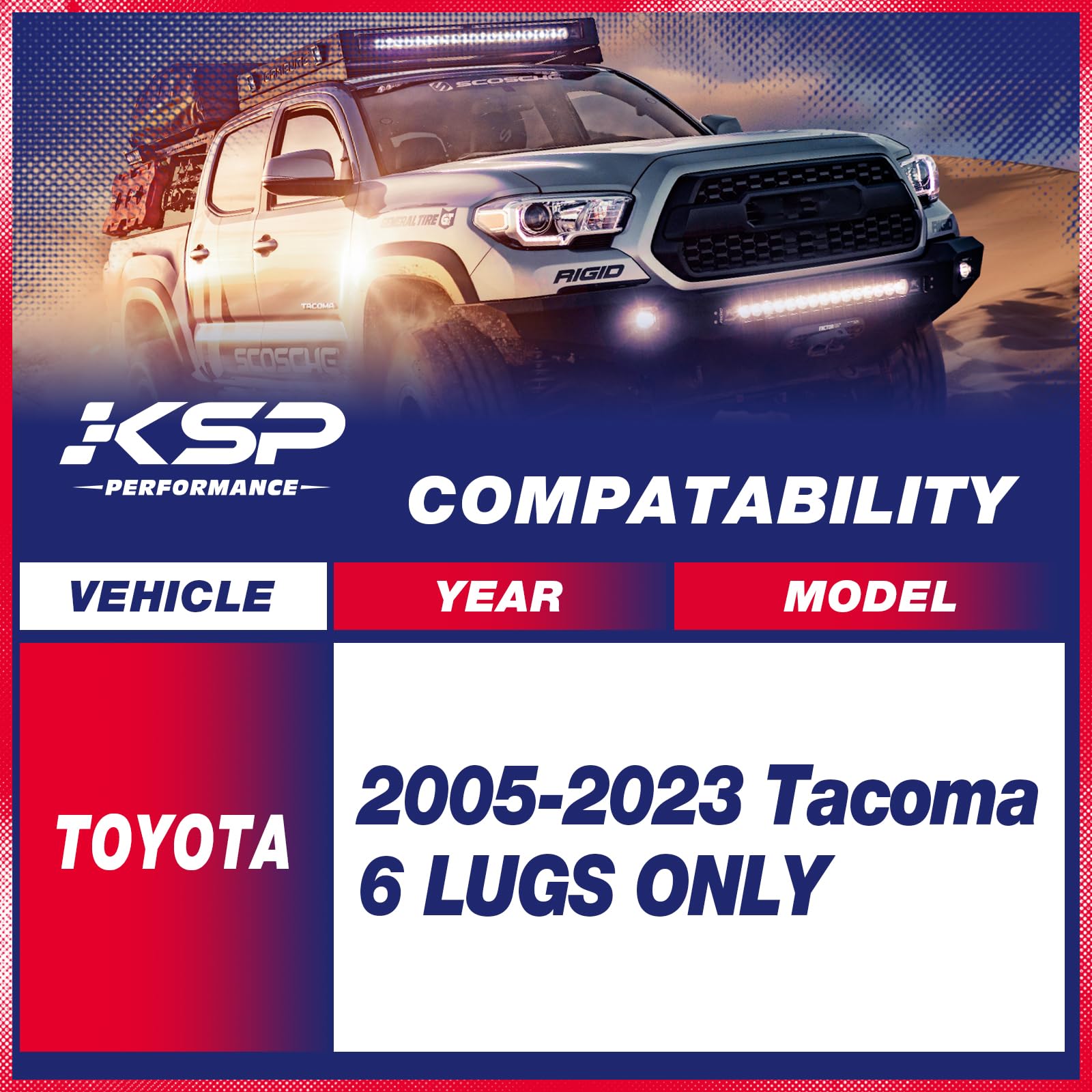 Ksp Full Lift Kits For Tacoma 2005-2023, 3''F+2''R Leveling Lift Kits Compatible With Toyota Tacoma 2Wd 4Wd, Full Suspension Kit