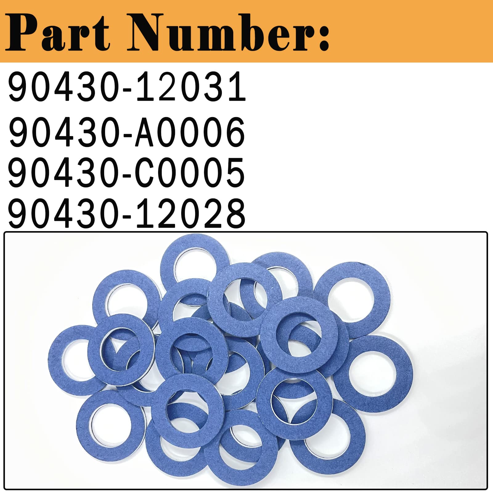 24 Packs 90430-12031 Toyota Oil Drain Plug Gaskets Compatible With Toyota Tacoma Tundra Camry Corolla 4Runner Scion Avalon Lexus Oil Plug Gasket