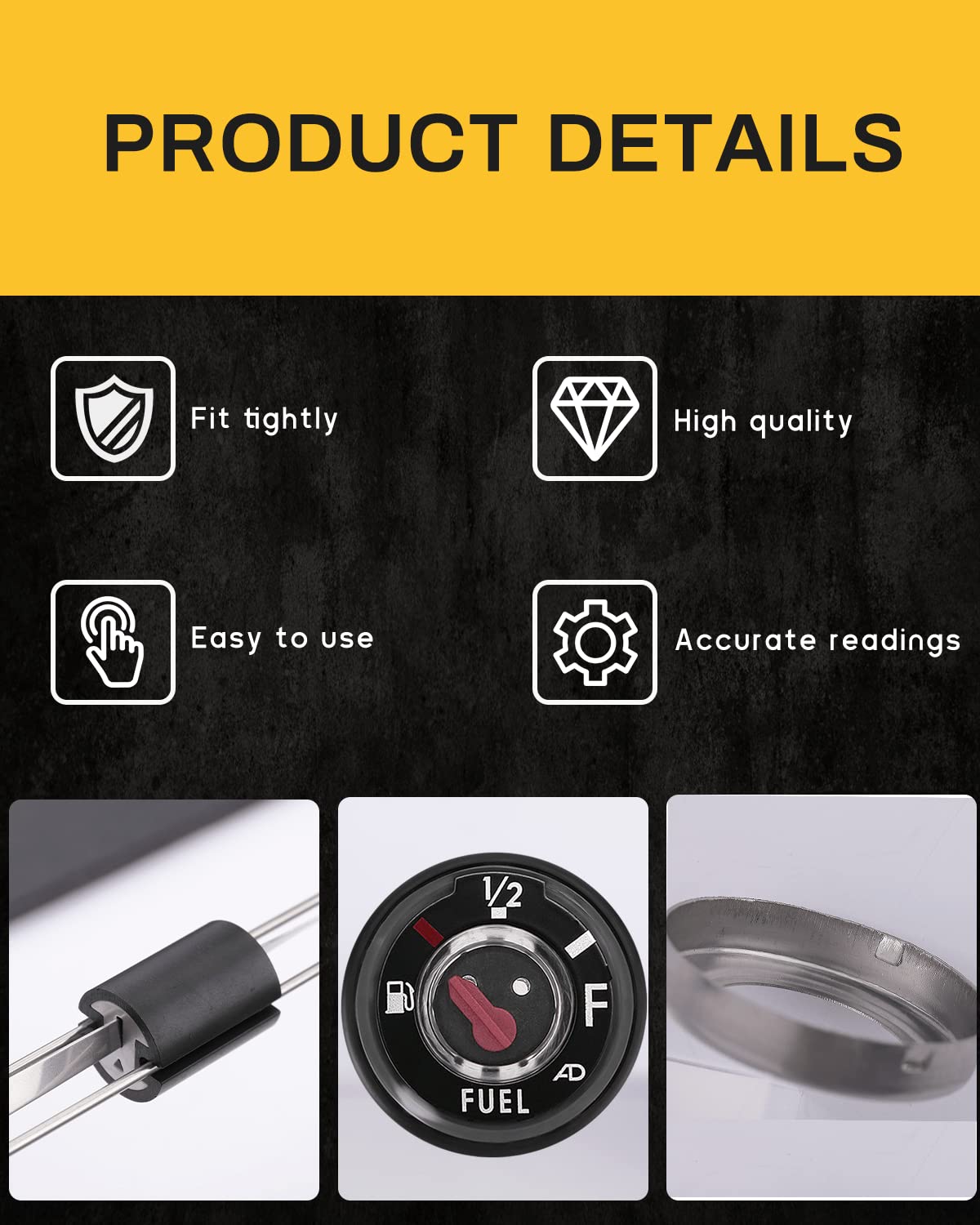 Quickwolf Bayou Fuel Gauge, Prairie Gas Gauge Compatible For Kawasaki Bayou 220 250 300 400 Prairie 300 400 Klf220 Klf250 Klf300