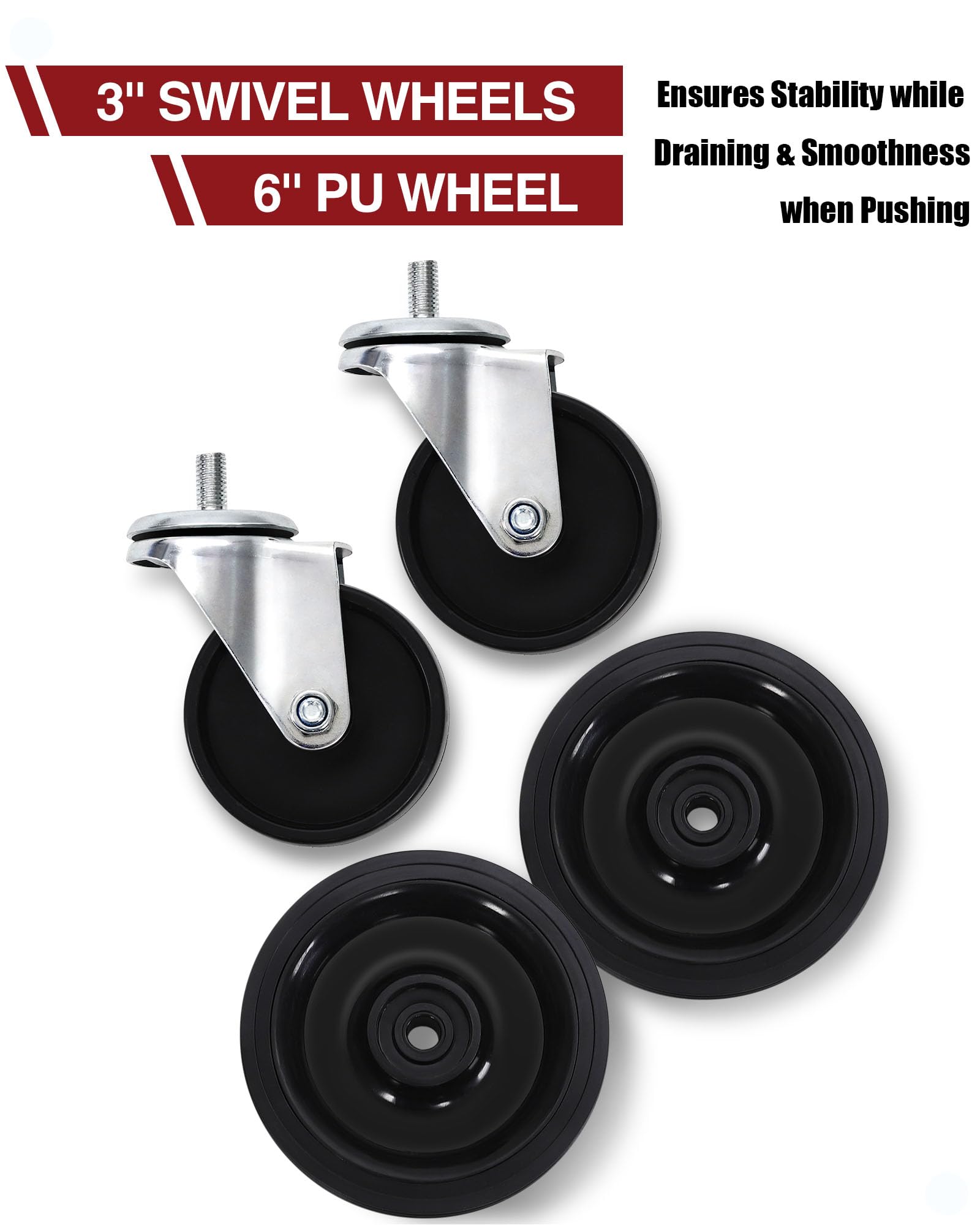 DEXSO 17 Gallon Oil Drain Pan with Pump & 8 Ft Hose, Low Profile & T Folding Handle Rolling Oil Drain Cart for Truck Cars SUVs