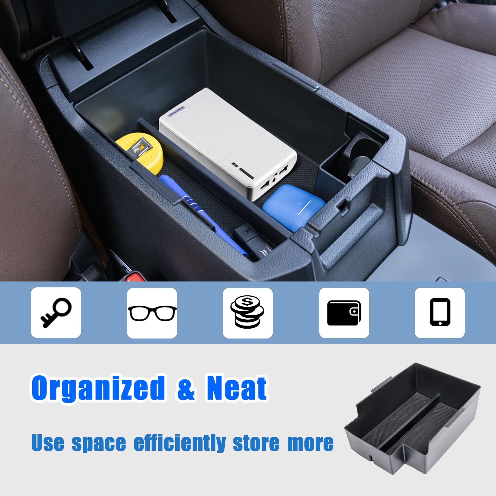 Neepiar Center Console Organizer Compatible With Toyota 4Runner 2010-2019 2020 2021 2022 2023 2024 Gear Shift Organizer Tray And