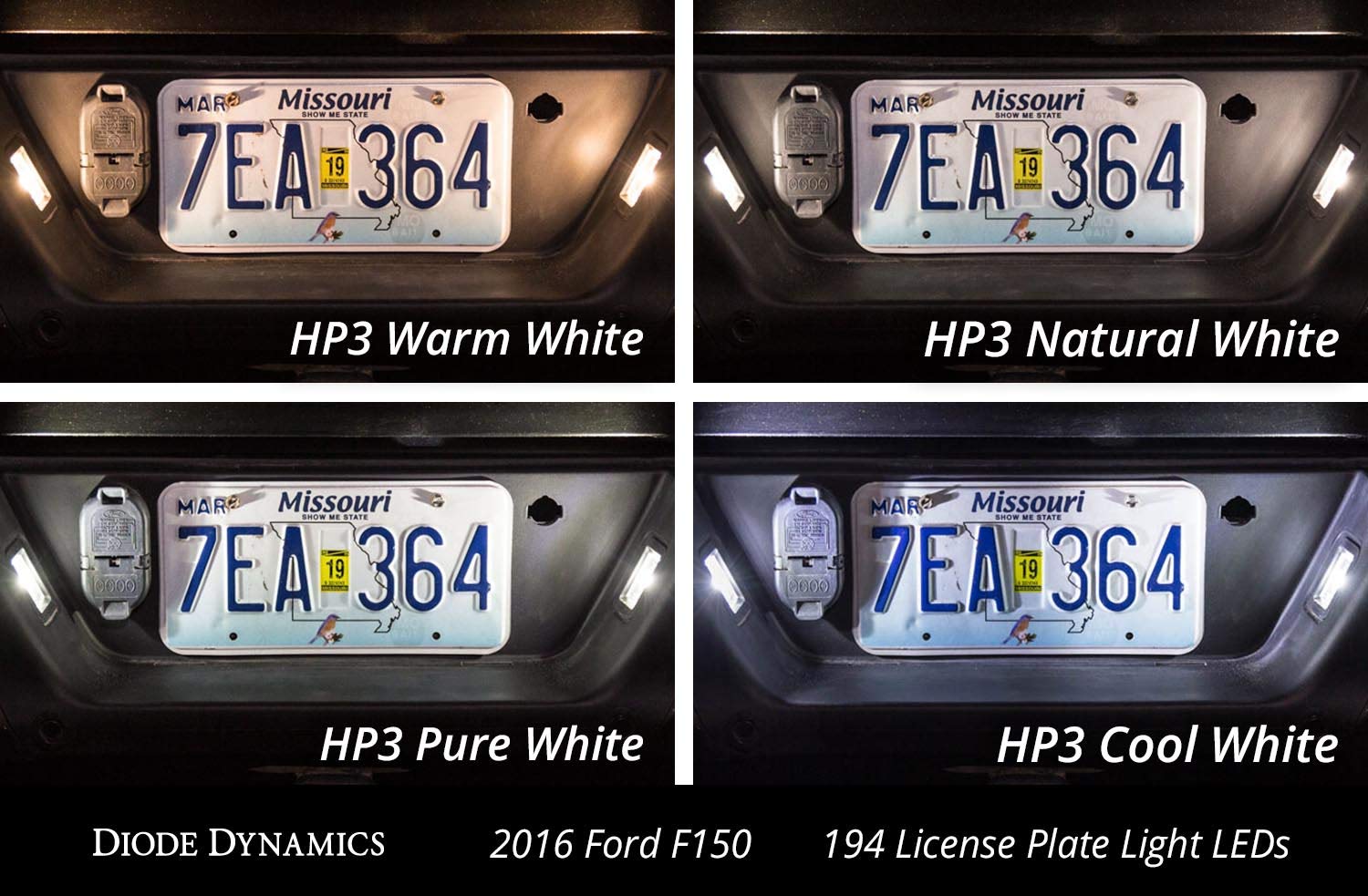 Diode Dynamics License Plate Leds Compatible With Ford F-150 1997-2017 (Pair), 194 Smd2 Cool White (6000K)