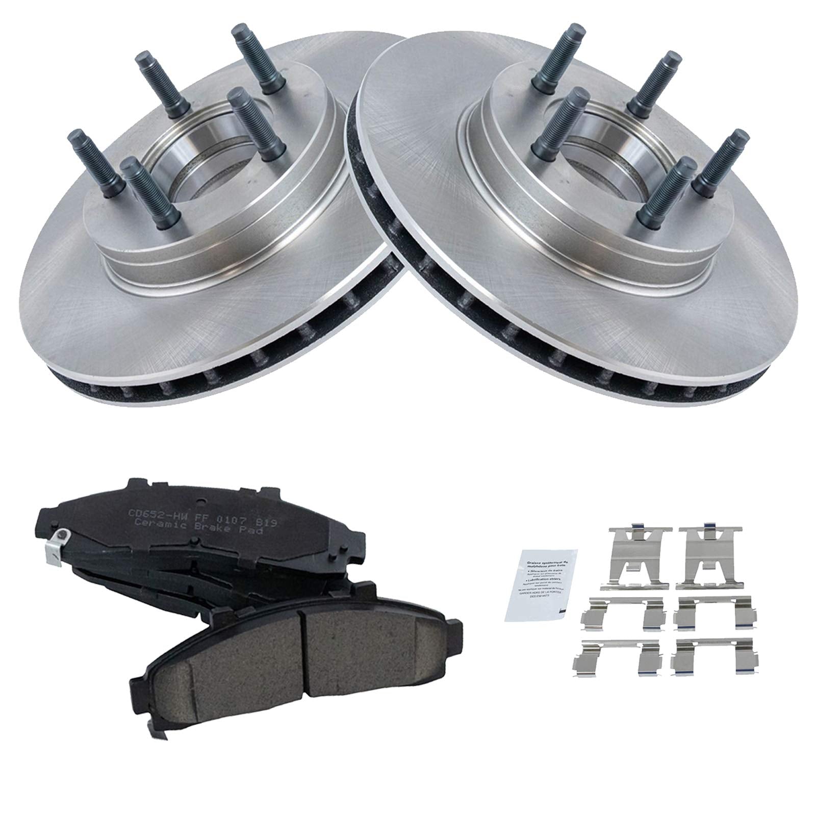 Trq Front Brake Pad & Rotor Kit Brake Pads Brake Rotor Ceramic Compatible With 1995-1997 Ford Ranger 1995-1996 Mazda B3000 B4000