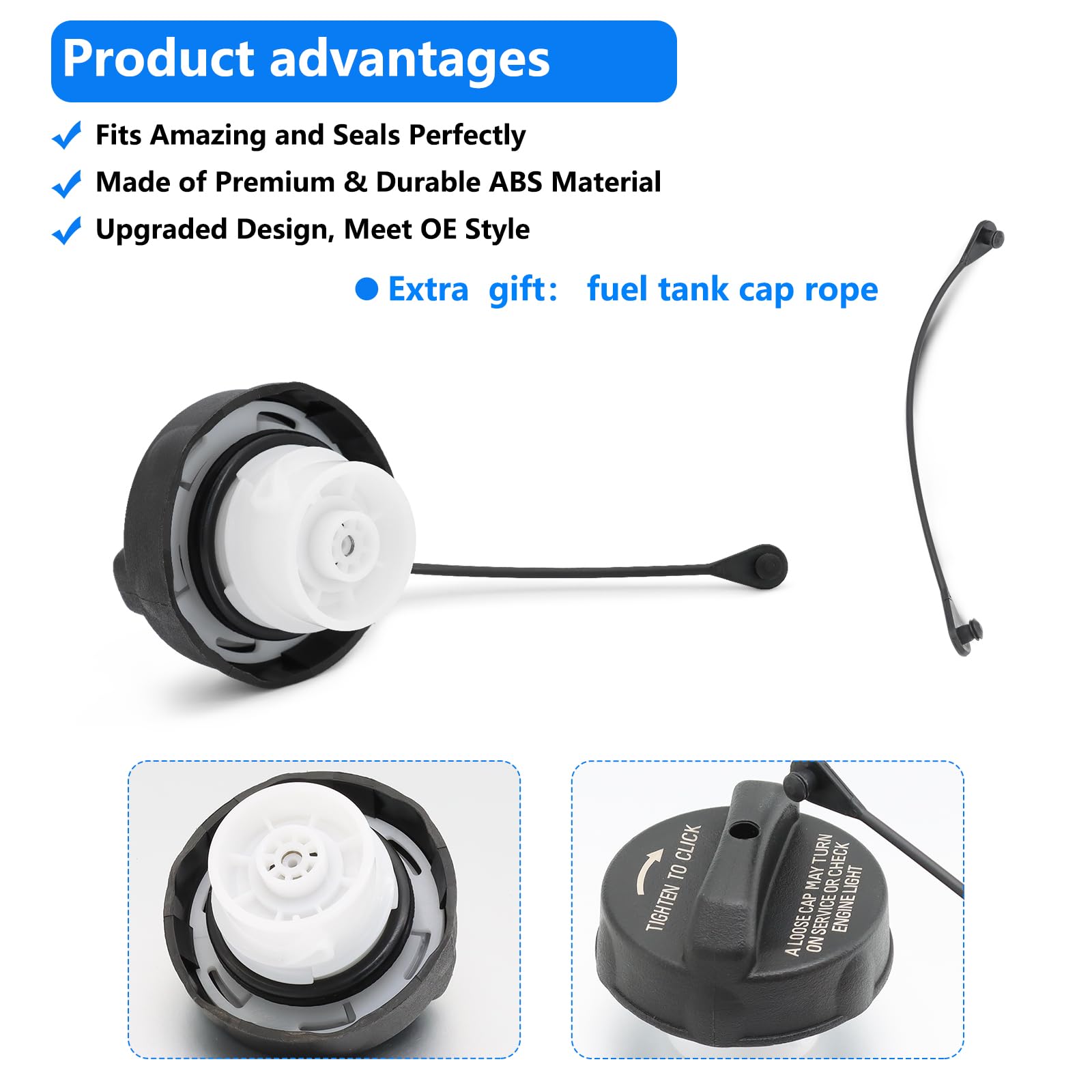 Gas Cap Replacement 52030377Ab For Jeep Patriot Liberty Wrangler Grand Cherokee, Chrysler 200 300 Town And Country Gas Cap Dodge Grand Caravan Caliber Ram 1500 Automotive Replacement Fuel Tank Caps