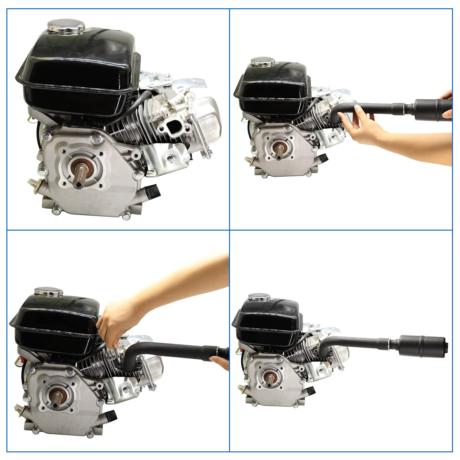 YOXUFA Exhaust Header Pipe Muffler for Predator 212 196cc 224cc 6.5hp Mini Bike Go Kart - Black with Heat Shield Tape