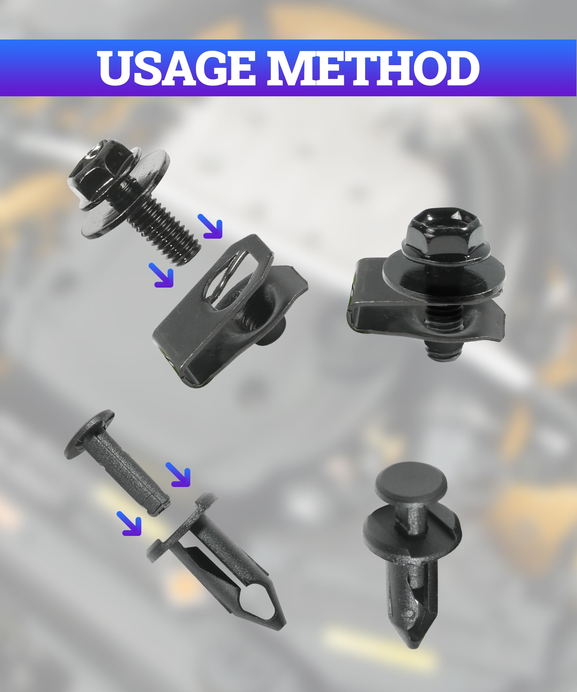 Zlirfy 35PCS Engine Under Cover Splash Shield Guard Body Bolts Screws,Bumper Fender Liner Push Retainer Fastener Rivet Clips,Bum