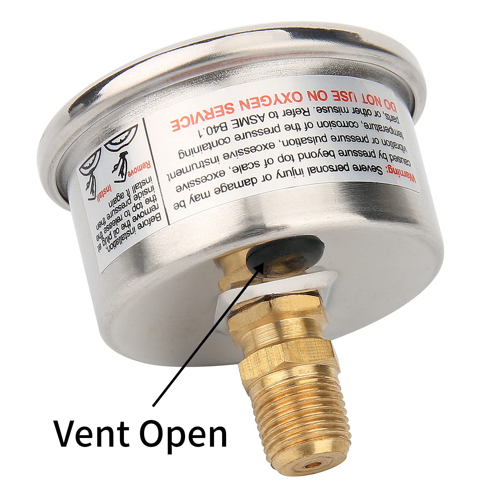 Solimeta 1.5'' Dial Size, Oil Filled, Fuel Pressure Gauge 1/8 NPT, Inline Fuel Pressure Gauge, Automotive Replacement Fuel Press