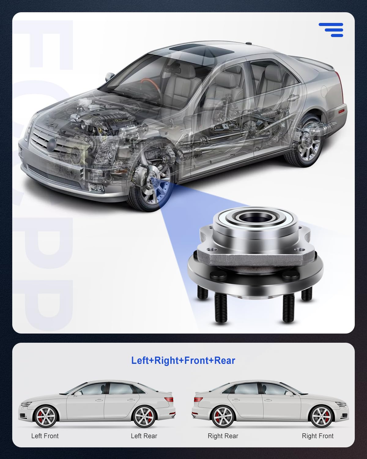 ECCPP Front 5 Lugs Wheel Bearing Hub Assembly for 1996-2007 Dodge Caravan Wheel Bearings 513123