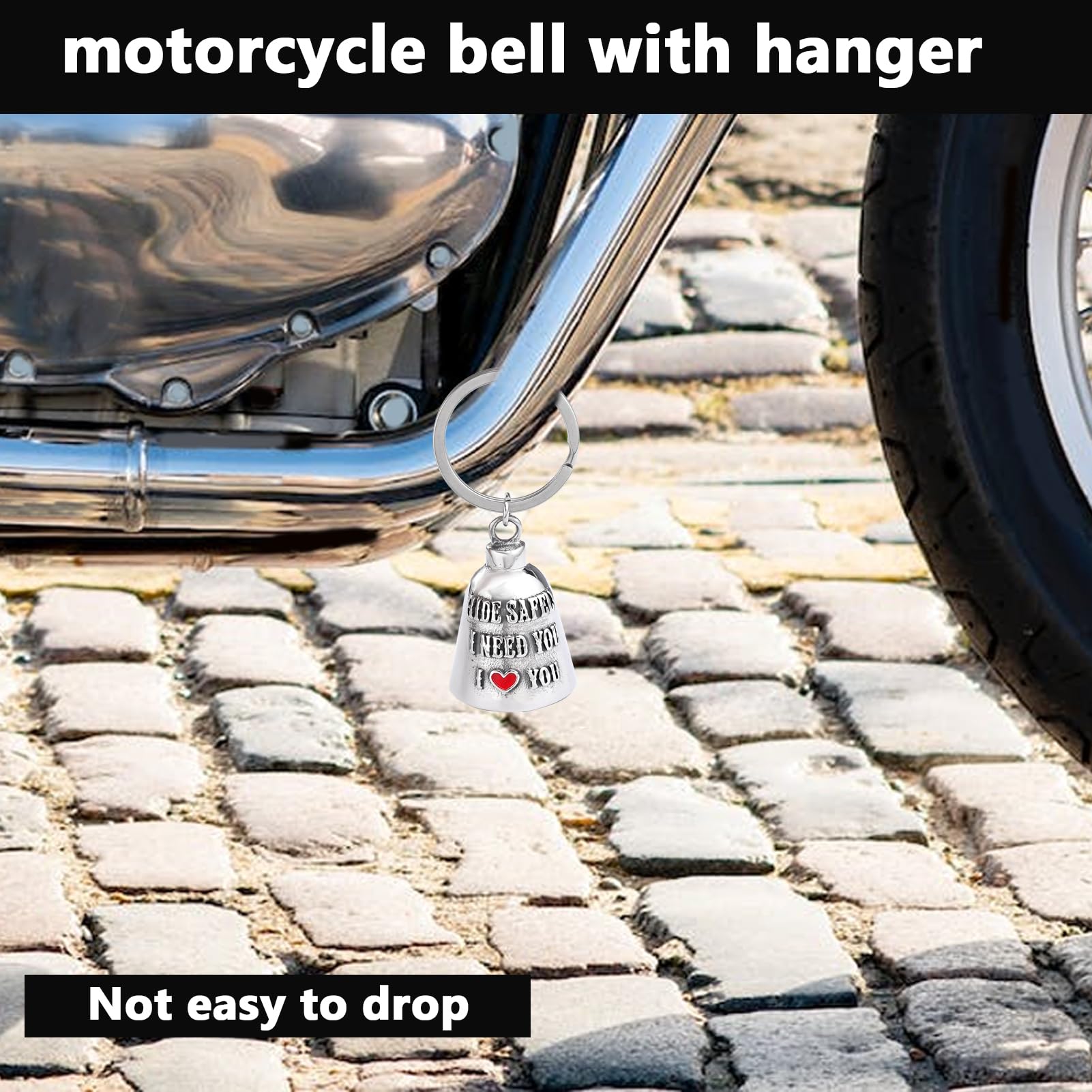 Motorcycle For Bells - Motorcycle Angel Bell For Men Women,Bell Biker Accessory,Guard Riding Safety (Silver)