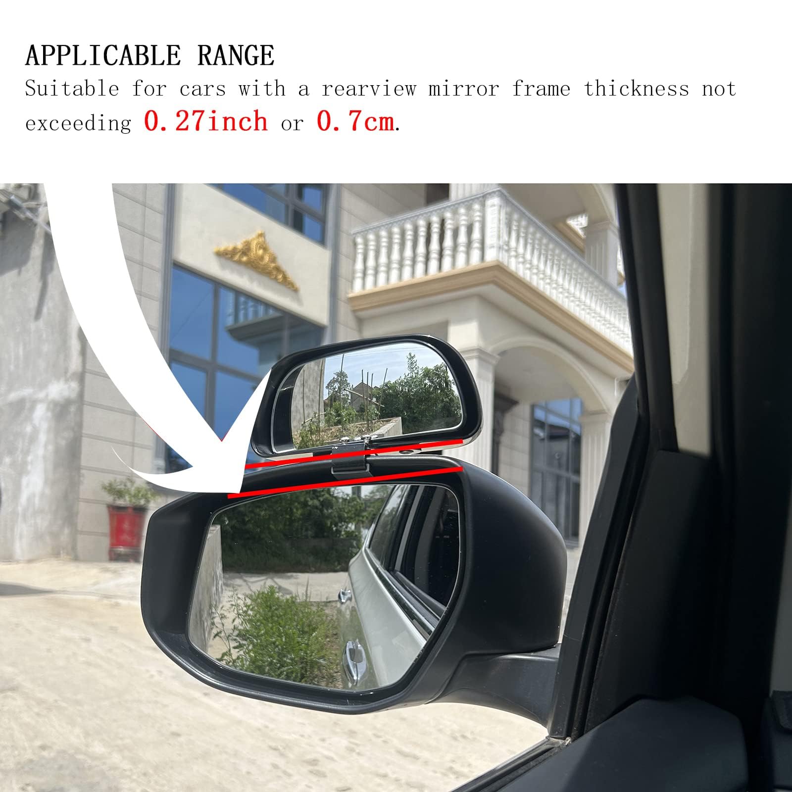 Berfi Life Blind Spot Mirror For Car 1 Pack, Rectangle Rear View Hd Glass Wide Angle Mirror, Auto Interior Mirror For Cars Truck