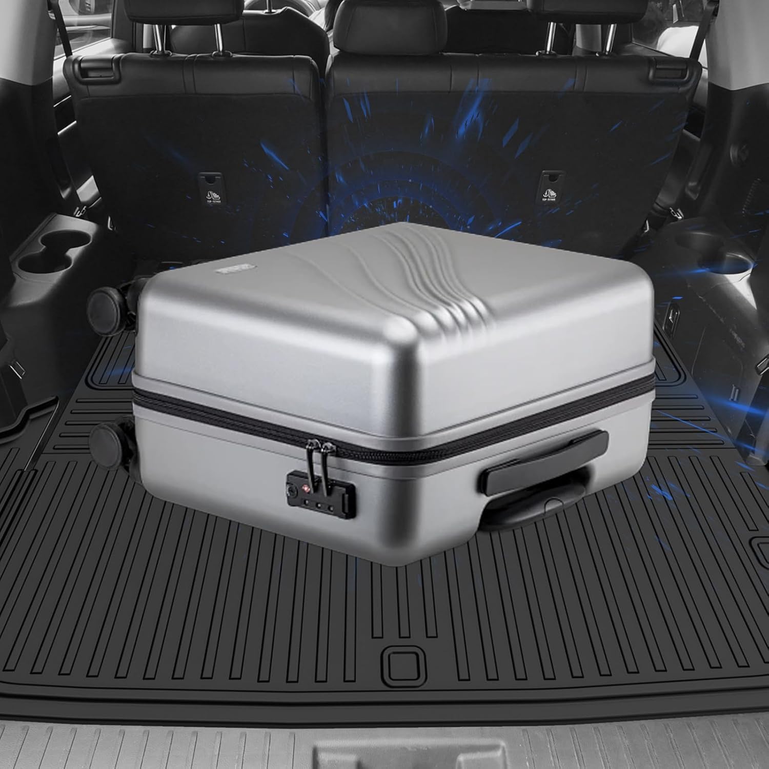 Aomsazto Floor Mats And Cargo Mat Compatible With 2020-2025 Toyota Highlander (7 Seats Only): Heavy Duty Tpe All Weather Protect