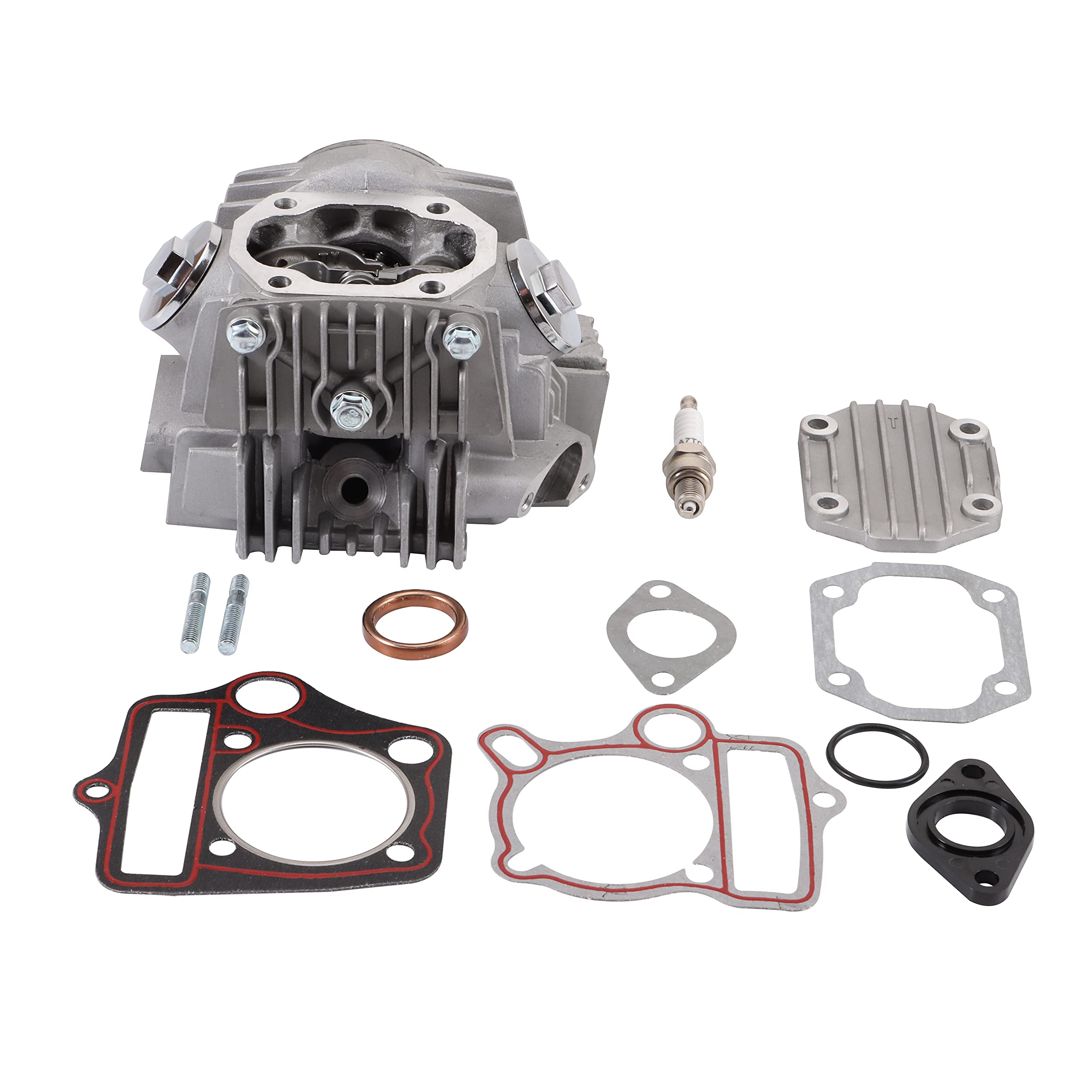 WOOSTAR 52.4mm Complete Cylinder Head 66mm Valves Replacement for 4 Stroke Chinese TaoTao Coolster 110cc Engine ATV Go Kart Dirt