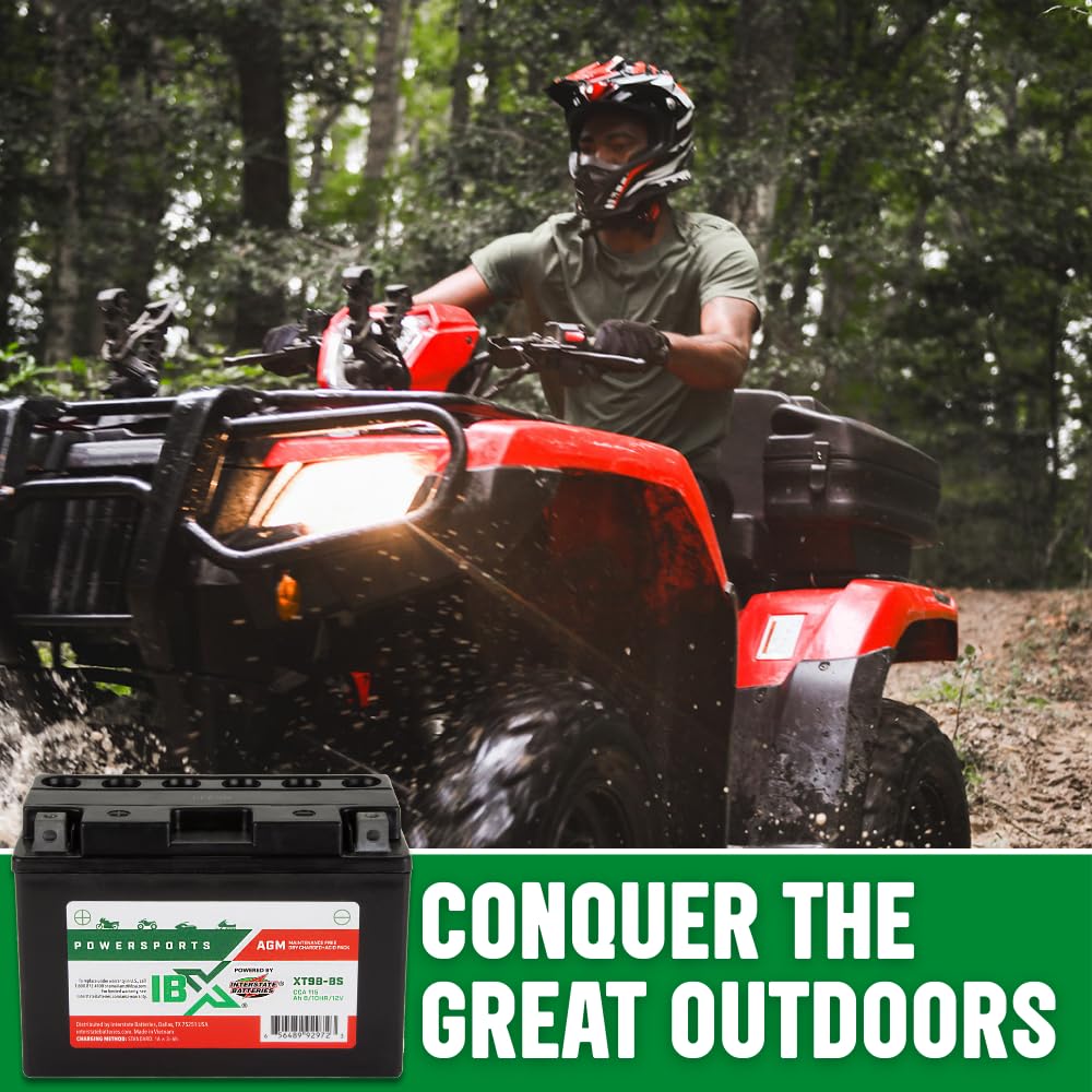 Interstate Batteries Yt9B-Bs 12V 8Ah Powersports Battery 115Cca Agm Rechargeable Replacement Battery For Yamaha, Atvs, Motorcycl