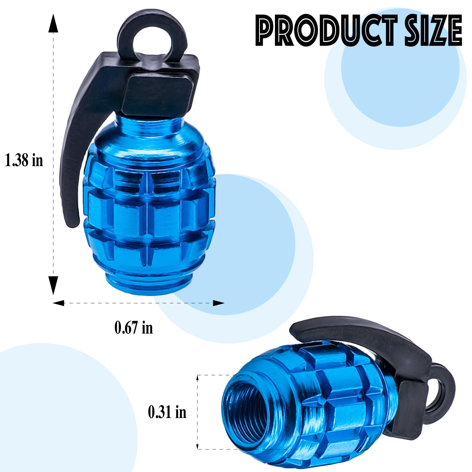 Meajoo 6Pcs Tire Valve Stem Caps, Aluminium Alloy Tire Valve Stem Covers Universal Car Wheel Tire Valve Caps For Cars, Trucks, S