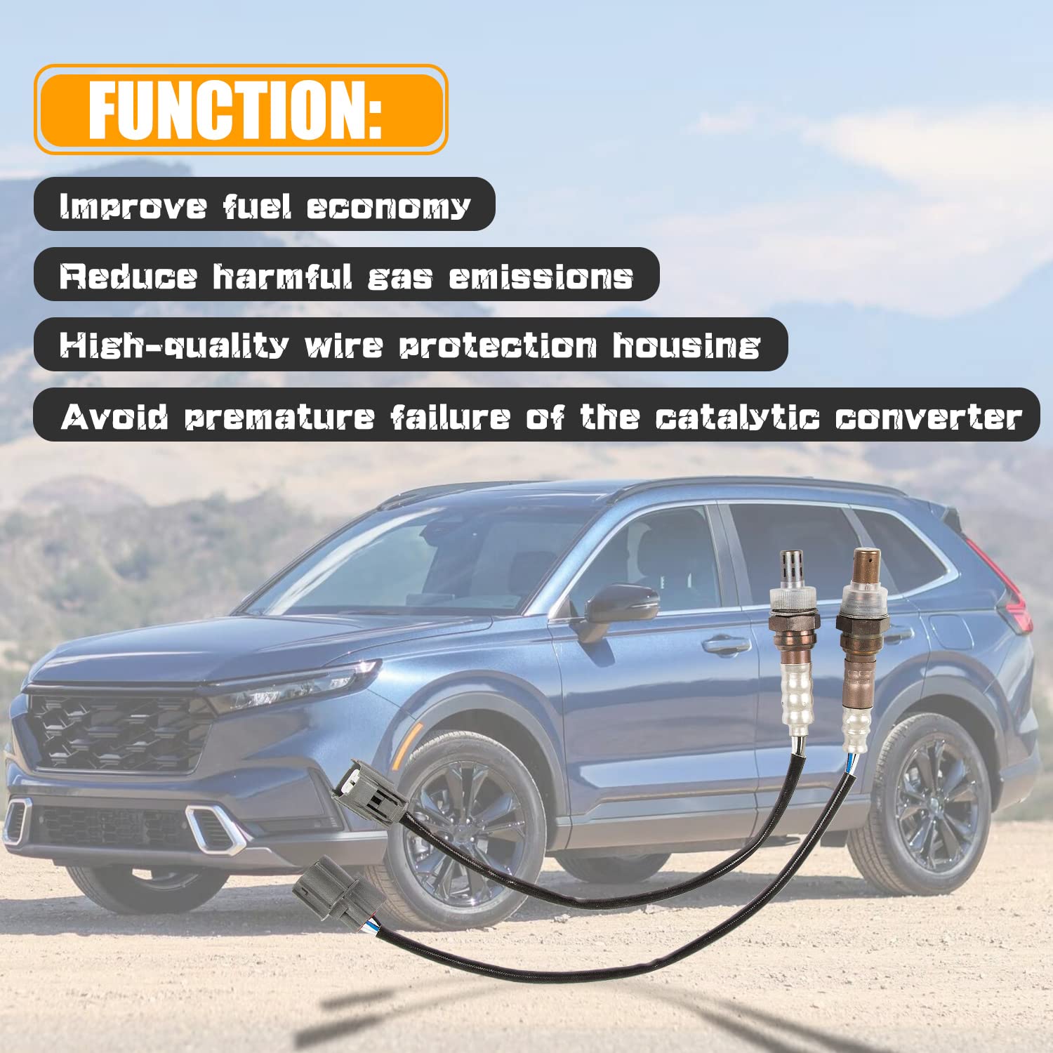 Ransoto 2 Pcs Upstream & Downstream O2 Oxygen Sensor Air Fuel Ratio Compatible With 2002 2003 2004 Honda Cr-V Crv Ex Lx 2.4L Rep
