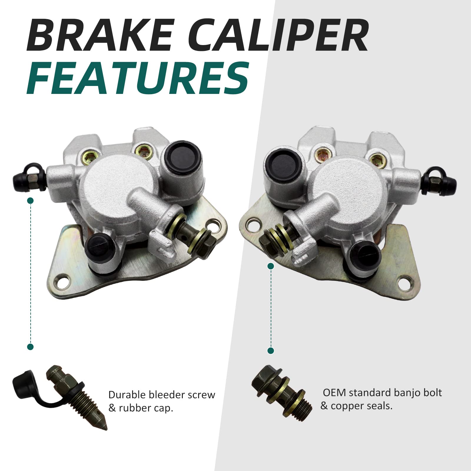 M Mati Front Left Right Brake Caliper For Yamaha Yfz450 2004-2020 Raptor 700 Yfm700 2006-2020 5Tg-2580T-11-00 5Tg-2580U-11-00