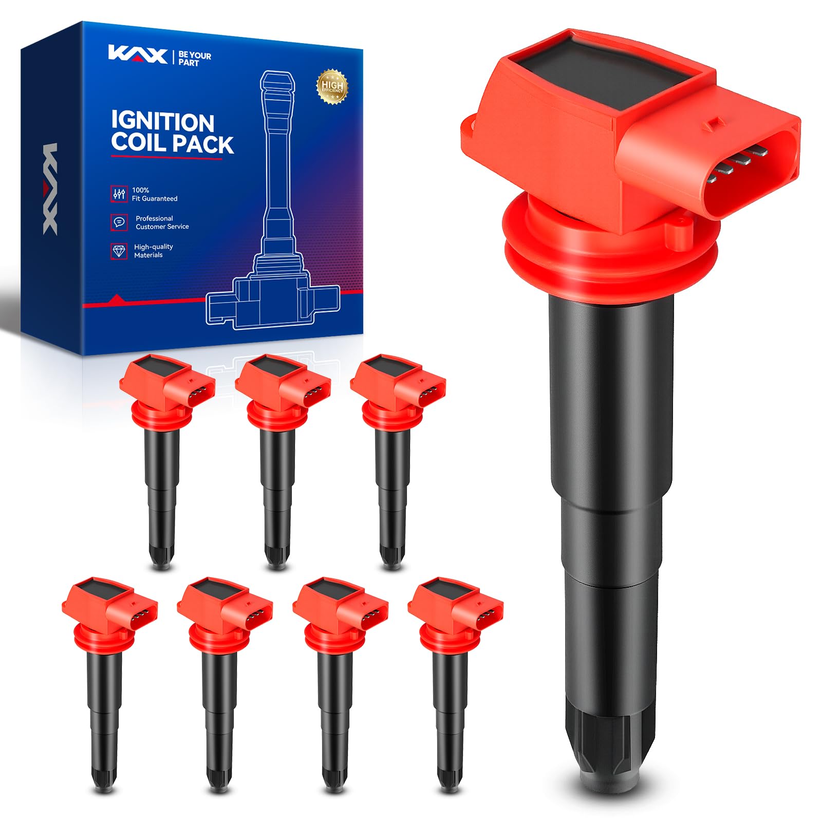 KAX Pack of 8 Ignition Coil Set for Porsche Cayenne 2008-2018 4.8T 2008-2014 4.8L, Panamera 2012-2016 3.6L 2010-2011 2012-2016 4