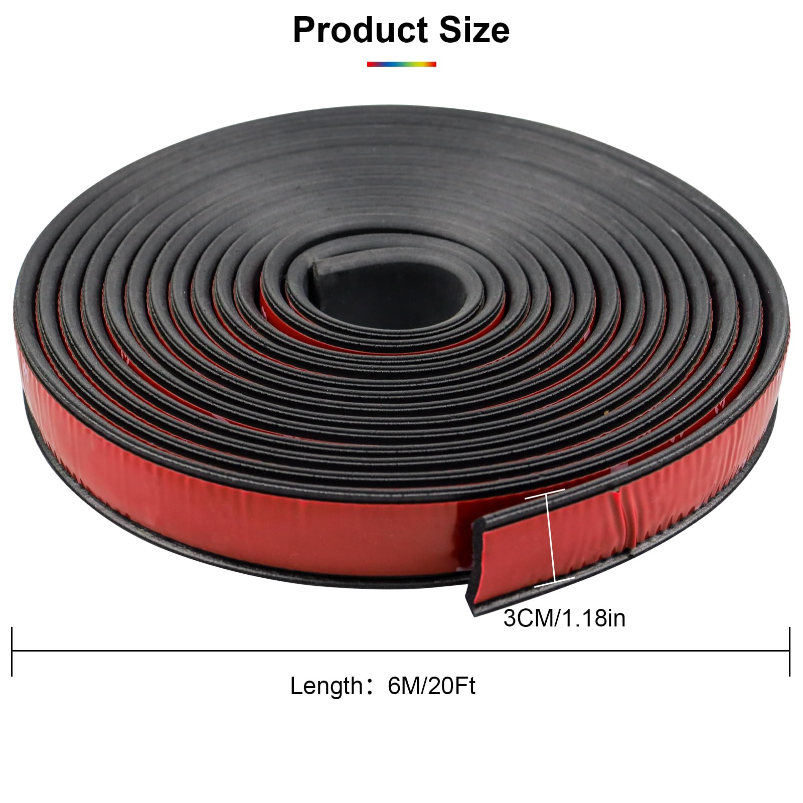 20Ft Car Wheel Arch Trim, Fender Flares Arches Wing Expander Car Wheel Eyebrow Anti-Collision Strip for Pickup SUV Car Fender Fl