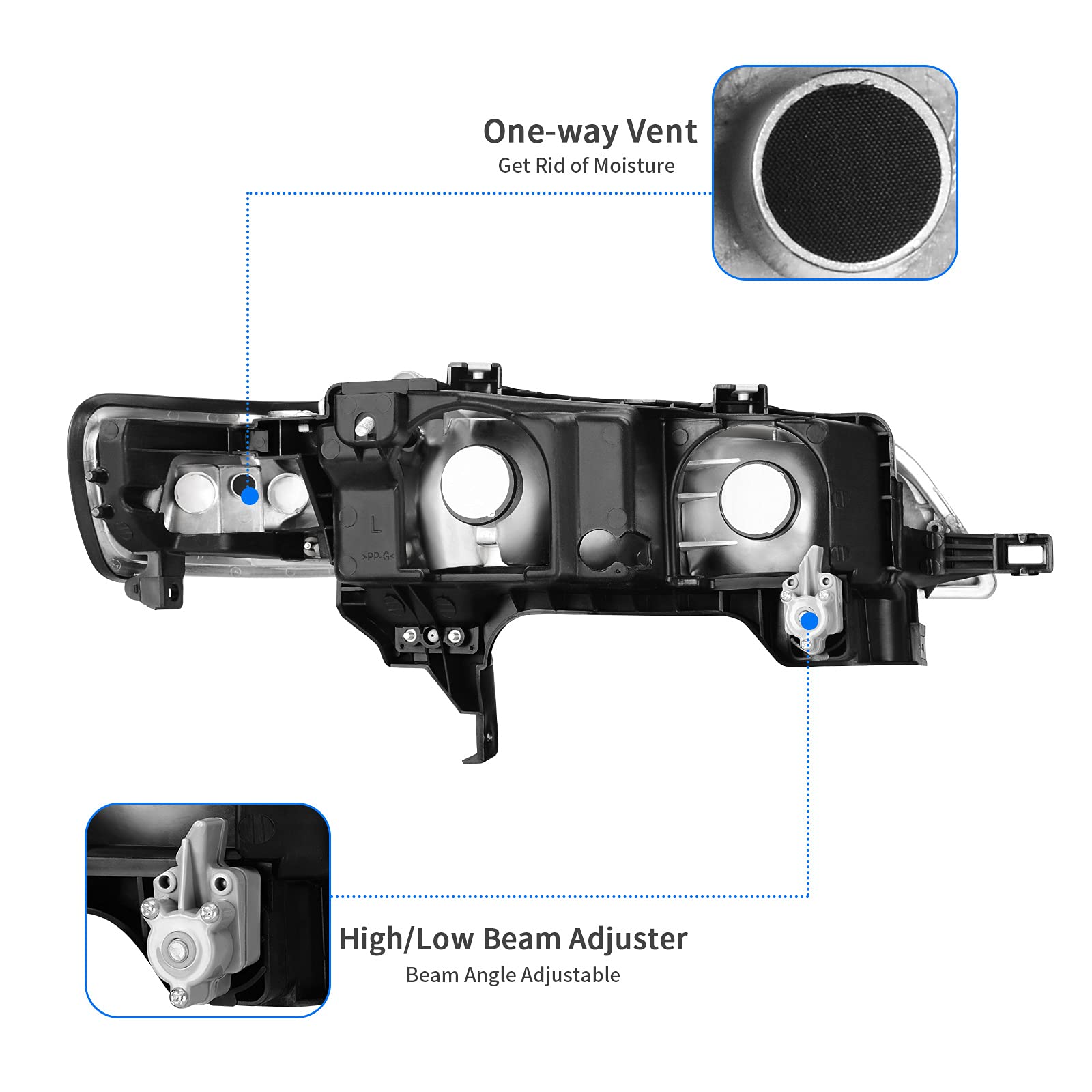 Dwvo Headlights Assembly Compatible With 94-97 1994 1995 1996 1997 Accord Headlamp Replacement Pair Driver And Passenger Side