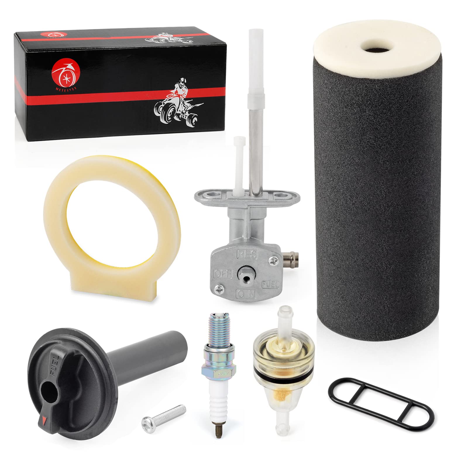 Air Filter Foam & Fuel Valve Petcock & Lever For Yamaha Grizzly 660 2002-2008