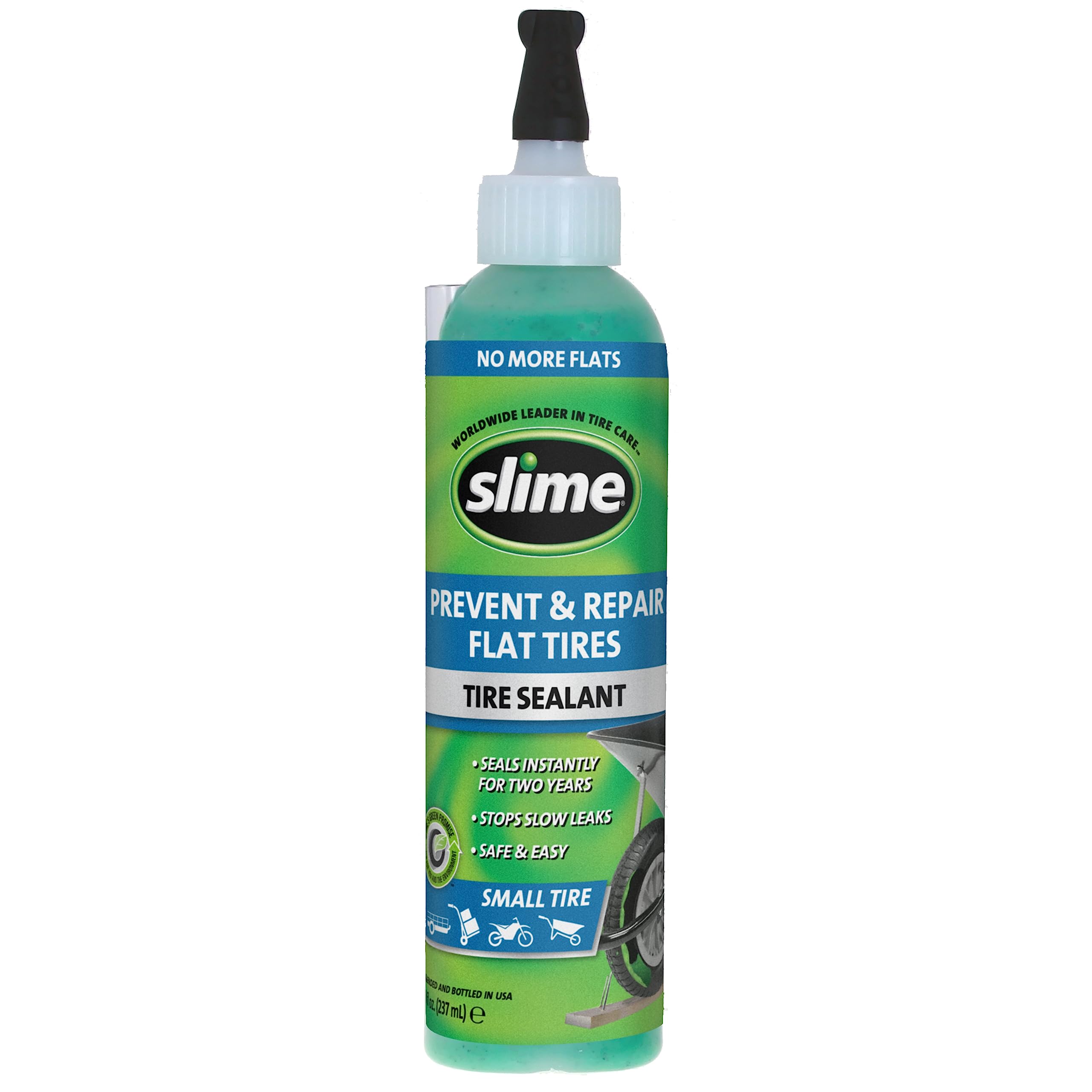 Slime 10007-6Pk Flat Tire Puncture Repair Sealant, Prevent And Repair, Small Tubeless Tires, Non-Toxic, Eco-Friendly, 6 X 8 Oz B