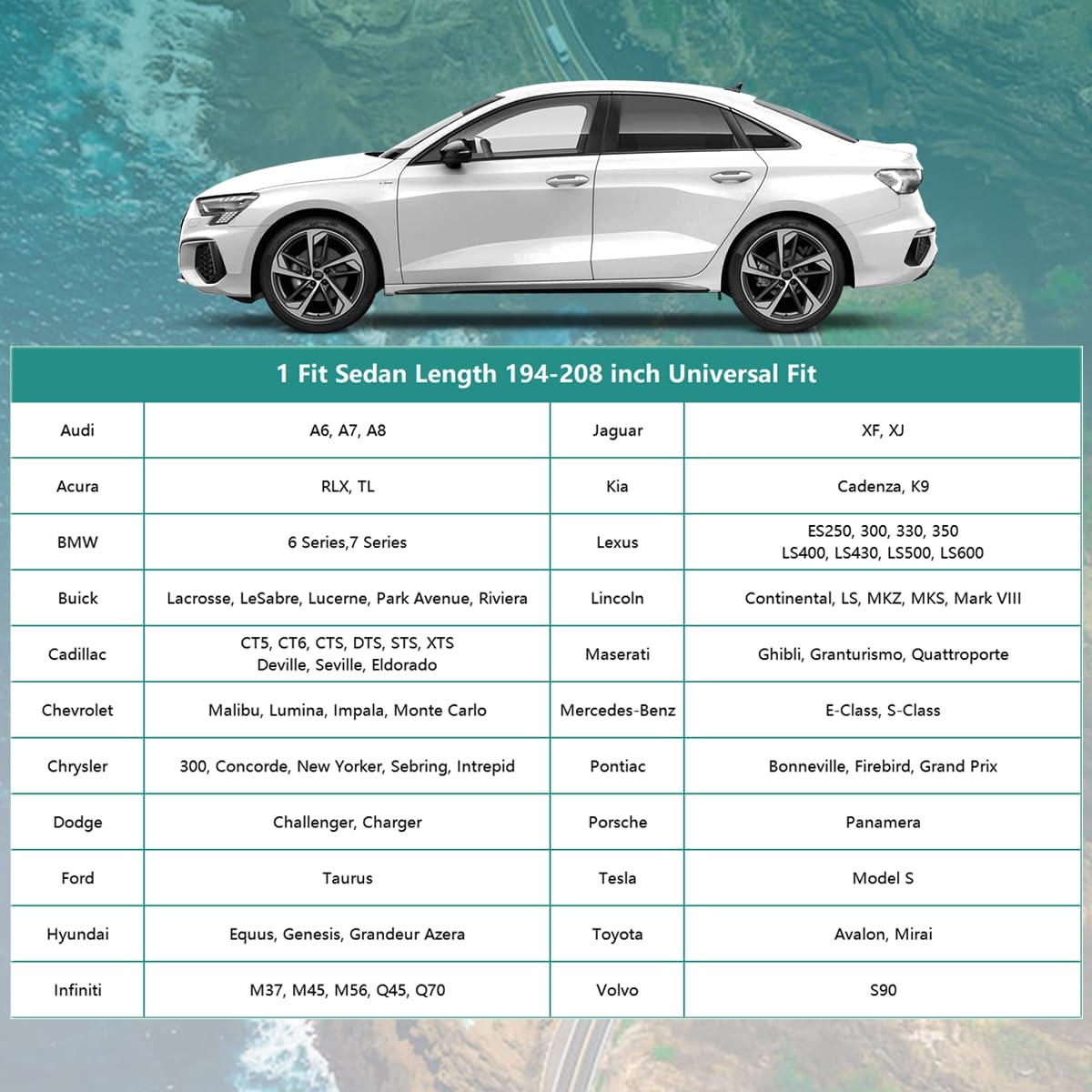 Gunhyi 16 Layers Car Cover Waterproof All Weather, Heavy Duty Outdoor Car Cover Universal Fit Sedan Lexus Es350, Tesla Model S,