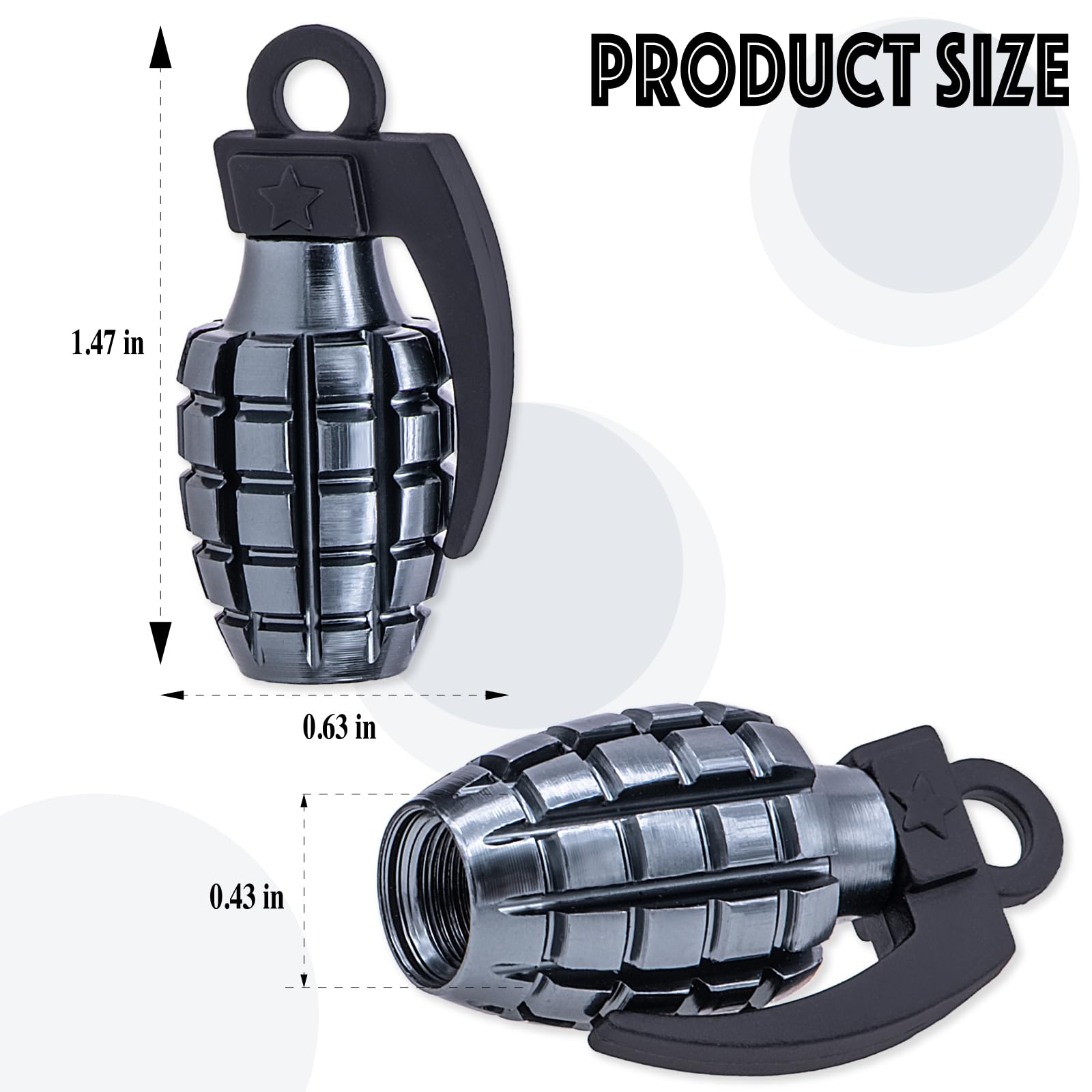 Meajoo 4Pcs Car Tire Valve Stem Caps, Air Caps Cover, Aluminum Alloy Corrosion Resistant Airtight Dust Proof Covers Fits Cars, T