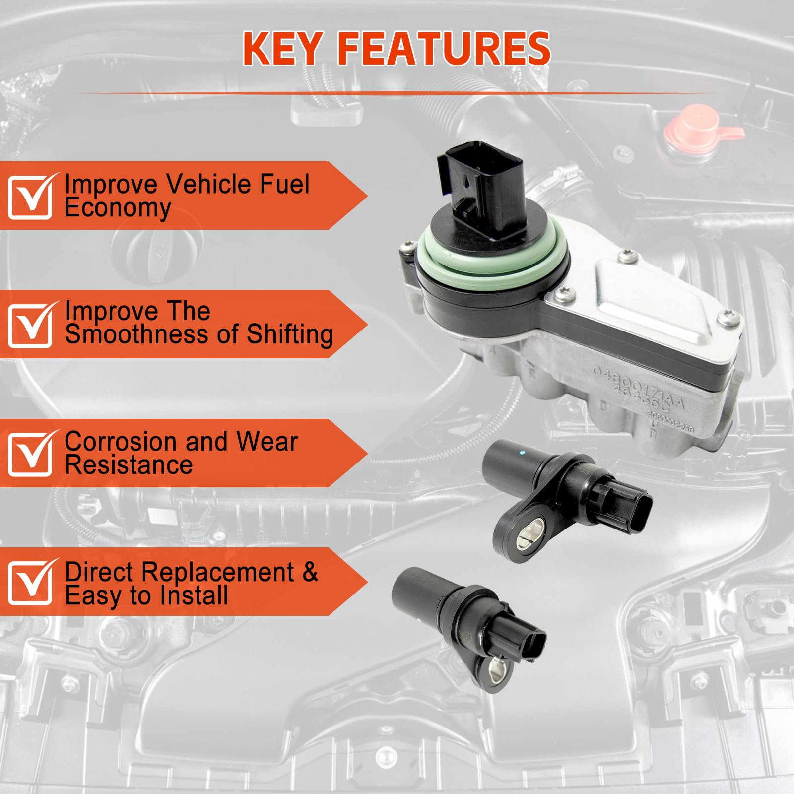 Kessocco 3Pcs 42Rle Transmission Shift Solenoid Block Pack Kit Compatible With 2003-2012 Chrysler 300 Liberty Wrangler Magnum Dakota Charger Ram 1500 Raider Replace# 04800171Aa 5143151Aa 92887A 49618A
